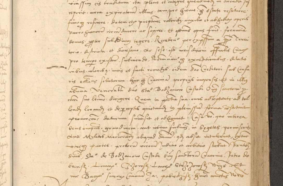 Zdjęcie nr 390 dla obiektu archiwalnego: Acta actorum causarum, sentenciarum et obligationum coram reverendo patre domino Thoma Roznowski canonico et reverendissimi in Christo patris et domini domini Patri Dei gratia Cracoviensis. Sabbato, 26 Octobris in ecclesiam suam solenniter recepti officialis generalis Cracoviensis dinita administratura, qua fungebatur post mortem reverendissimi olim felicis recordationis domini Joannis Choiecki episcopi Cracoviensis et Regni Polonie cancelarii anno presenti currenti videlicet 1538, die 11 Marcii Piotrcovie in comiciis celebratis circiter 23 horam defuncti sepulto corpore nona eiusdemque obsequiis X respective Aprilis peractis electo sub indictione XI, pontificatu vero sanctissimi in Christo patris et domini nostri domini Pauli divina providencia pape tercii foeliciter moderni, anno quarto, incepta felicibus auspiciis continuantur ordine processu infrascripto