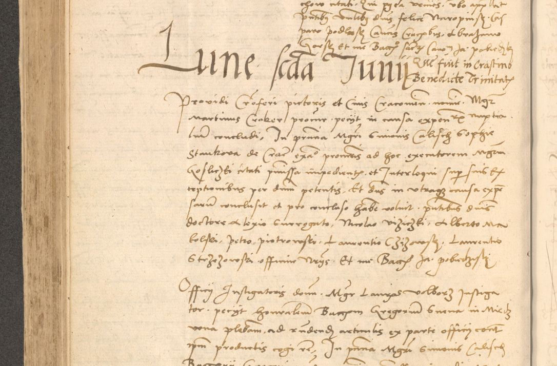 Zdjęcie nr 385 dla obiektu archiwalnego: Acta actorum causarum, sentenciarum et obligationum coram reverendo patre domino Thoma Roznowski canonico et reverendissimi in Christo patris et domini domini Patri Dei gratia Cracoviensis. Sabbato, 26 Octobris in ecclesiam suam solenniter recepti officialis generalis Cracoviensis dinita administratura, qua fungebatur post mortem reverendissimi olim felicis recordationis domini Joannis Choiecki episcopi Cracoviensis et Regni Polonie cancelarii anno presenti currenti videlicet 1538, die 11 Marcii Piotrcovie in comiciis celebratis circiter 23 horam defuncti sepulto corpore nona eiusdemque obsequiis X respective Aprilis peractis electo sub indictione XI, pontificatu vero sanctissimi in Christo patris et domini nostri domini Pauli divina providencia pape tercii foeliciter moderni, anno quarto, incepta felicibus auspiciis continuantur ordine processu infrascripto