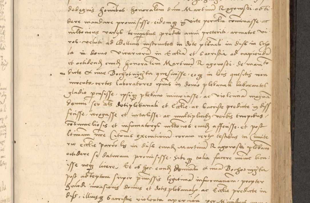 Zdjęcie nr 384 dla obiektu archiwalnego: Acta actorum causarum, sentenciarum et obligationum coram reverendo patre domino Thoma Roznowski canonico et reverendissimi in Christo patris et domini domini Patri Dei gratia Cracoviensis. Sabbato, 26 Octobris in ecclesiam suam solenniter recepti officialis generalis Cracoviensis dinita administratura, qua fungebatur post mortem reverendissimi olim felicis recordationis domini Joannis Choiecki episcopi Cracoviensis et Regni Polonie cancelarii anno presenti currenti videlicet 1538, die 11 Marcii Piotrcovie in comiciis celebratis circiter 23 horam defuncti sepulto corpore nona eiusdemque obsequiis X respective Aprilis peractis electo sub indictione XI, pontificatu vero sanctissimi in Christo patris et domini nostri domini Pauli divina providencia pape tercii foeliciter moderni, anno quarto, incepta felicibus auspiciis continuantur ordine processu infrascripto
