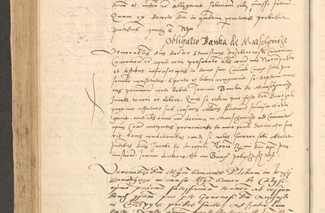 Zdjęcie nr 381 dla obiektu archiwalnego: Acta actorum causarum, sentenciarum et obligationum coram reverendo patre domino Thoma Roznowski canonico et reverendissimi in Christo patris et domini domini Patri Dei gratia Cracoviensis. Sabbato, 26 Octobris in ecclesiam suam solenniter recepti officialis generalis Cracoviensis dinita administratura, qua fungebatur post mortem reverendissimi olim felicis recordationis domini Joannis Choiecki episcopi Cracoviensis et Regni Polonie cancelarii anno presenti currenti videlicet 1538, die 11 Marcii Piotrcovie in comiciis celebratis circiter 23 horam defuncti sepulto corpore nona eiusdemque obsequiis X respective Aprilis peractis electo sub indictione XI, pontificatu vero sanctissimi in Christo patris et domini nostri domini Pauli divina providencia pape tercii foeliciter moderni, anno quarto, incepta felicibus auspiciis continuantur ordine processu infrascripto