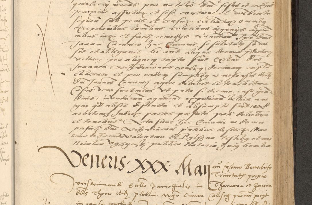 Zdjęcie nr 380 dla obiektu archiwalnego: Acta actorum causarum, sentenciarum et obligationum coram reverendo patre domino Thoma Roznowski canonico et reverendissimi in Christo patris et domini domini Patri Dei gratia Cracoviensis. Sabbato, 26 Octobris in ecclesiam suam solenniter recepti officialis generalis Cracoviensis dinita administratura, qua fungebatur post mortem reverendissimi olim felicis recordationis domini Joannis Choiecki episcopi Cracoviensis et Regni Polonie cancelarii anno presenti currenti videlicet 1538, die 11 Marcii Piotrcovie in comiciis celebratis circiter 23 horam defuncti sepulto corpore nona eiusdemque obsequiis X respective Aprilis peractis electo sub indictione XI, pontificatu vero sanctissimi in Christo patris et domini nostri domini Pauli divina providencia pape tercii foeliciter moderni, anno quarto, incepta felicibus auspiciis continuantur ordine processu infrascripto