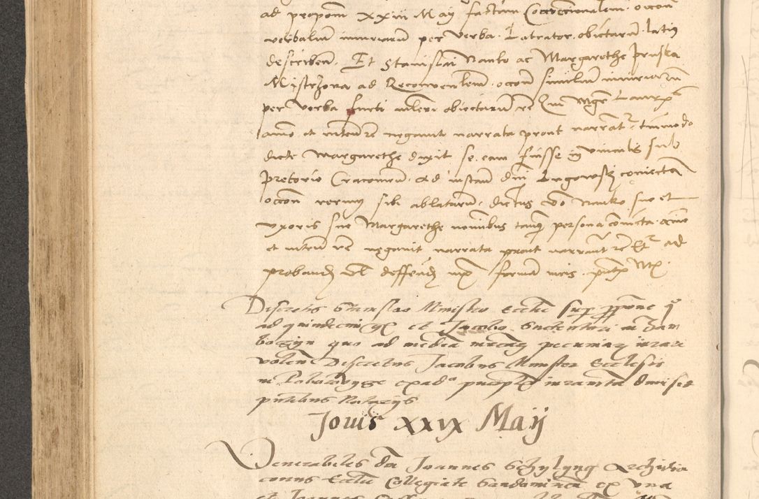 Zdjęcie nr 379 dla obiektu archiwalnego: Acta actorum causarum, sentenciarum et obligationum coram reverendo patre domino Thoma Roznowski canonico et reverendissimi in Christo patris et domini domini Patri Dei gratia Cracoviensis. Sabbato, 26 Octobris in ecclesiam suam solenniter recepti officialis generalis Cracoviensis dinita administratura, qua fungebatur post mortem reverendissimi olim felicis recordationis domini Joannis Choiecki episcopi Cracoviensis et Regni Polonie cancelarii anno presenti currenti videlicet 1538, die 11 Marcii Piotrcovie in comiciis celebratis circiter 23 horam defuncti sepulto corpore nona eiusdemque obsequiis X respective Aprilis peractis electo sub indictione XI, pontificatu vero sanctissimi in Christo patris et domini nostri domini Pauli divina providencia pape tercii foeliciter moderni, anno quarto, incepta felicibus auspiciis continuantur ordine processu infrascripto