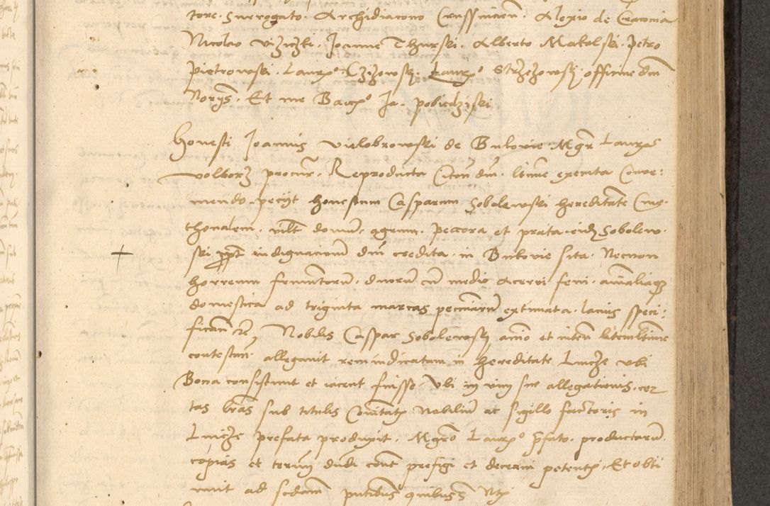 Zdjęcie nr 356 dla obiektu archiwalnego: Acta actorum causarum, sentenciarum et obligationum coram reverendo patre domino Thoma Roznowski canonico et reverendissimi in Christo patris et domini domini Patri Dei gratia Cracoviensis. Sabbato, 26 Octobris in ecclesiam suam solenniter recepti officialis generalis Cracoviensis dinita administratura, qua fungebatur post mortem reverendissimi olim felicis recordationis domini Joannis Choiecki episcopi Cracoviensis et Regni Polonie cancelarii anno presenti currenti videlicet 1538, die 11 Marcii Piotrcovie in comiciis celebratis circiter 23 horam defuncti sepulto corpore nona eiusdemque obsequiis X respective Aprilis peractis electo sub indictione XI, pontificatu vero sanctissimi in Christo patris et domini nostri domini Pauli divina providencia pape tercii foeliciter moderni, anno quarto, incepta felicibus auspiciis continuantur ordine processu infrascripto