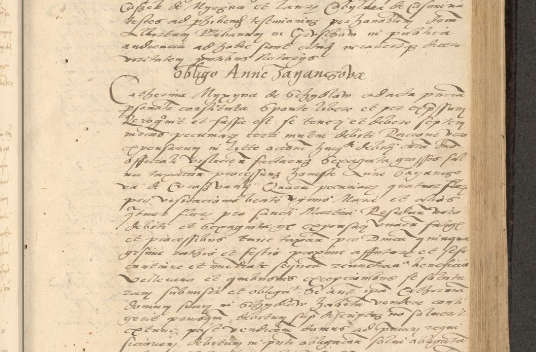 Zdjęcie nr 348 dla obiektu archiwalnego: Acta actorum causarum, sentenciarum et obligationum coram reverendo patre domino Thoma Roznowski canonico et reverendissimi in Christo patris et domini domini Patri Dei gratia Cracoviensis. Sabbato, 26 Octobris in ecclesiam suam solenniter recepti officialis generalis Cracoviensis dinita administratura, qua fungebatur post mortem reverendissimi olim felicis recordationis domini Joannis Choiecki episcopi Cracoviensis et Regni Polonie cancelarii anno presenti currenti videlicet 1538, die 11 Marcii Piotrcovie in comiciis celebratis circiter 23 horam defuncti sepulto corpore nona eiusdemque obsequiis X respective Aprilis peractis electo sub indictione XI, pontificatu vero sanctissimi in Christo patris et domini nostri domini Pauli divina providencia pape tercii foeliciter moderni, anno quarto, incepta felicibus auspiciis continuantur ordine processu infrascripto