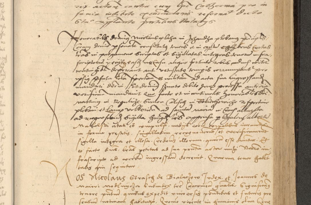 Zdjęcie nr 342 dla obiektu archiwalnego: Acta actorum causarum, sentenciarum et obligationum coram reverendo patre domino Thoma Roznowski canonico et reverendissimi in Christo patris et domini domini Patri Dei gratia Cracoviensis. Sabbato, 26 Octobris in ecclesiam suam solenniter recepti officialis generalis Cracoviensis dinita administratura, qua fungebatur post mortem reverendissimi olim felicis recordationis domini Joannis Choiecki episcopi Cracoviensis et Regni Polonie cancelarii anno presenti currenti videlicet 1538, die 11 Marcii Piotrcovie in comiciis celebratis circiter 23 horam defuncti sepulto corpore nona eiusdemque obsequiis X respective Aprilis peractis electo sub indictione XI, pontificatu vero sanctissimi in Christo patris et domini nostri domini Pauli divina providencia pape tercii foeliciter moderni, anno quarto, incepta felicibus auspiciis continuantur ordine processu infrascripto