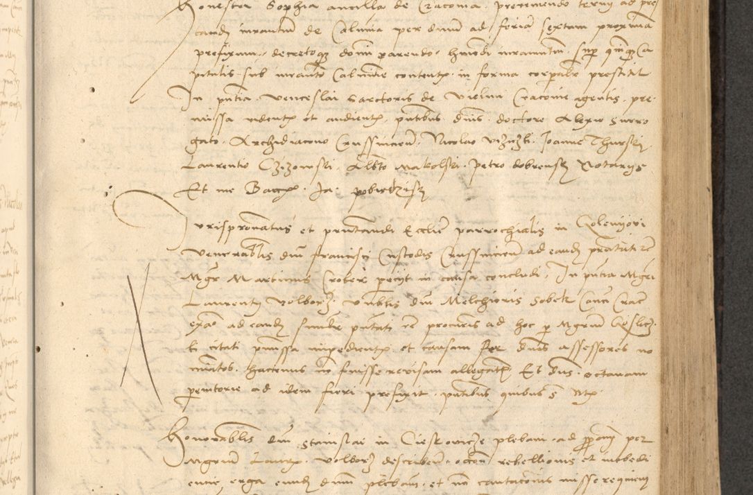 Zdjęcie nr 302 dla obiektu archiwalnego: Acta actorum causarum, sentenciarum et obligationum coram reverendo patre domino Thoma Roznowski canonico et reverendissimi in Christo patris et domini domini Patri Dei gratia Cracoviensis. Sabbato, 26 Octobris in ecclesiam suam solenniter recepti officialis generalis Cracoviensis dinita administratura, qua fungebatur post mortem reverendissimi olim felicis recordationis domini Joannis Choiecki episcopi Cracoviensis et Regni Polonie cancelarii anno presenti currenti videlicet 1538, die 11 Marcii Piotrcovie in comiciis celebratis circiter 23 horam defuncti sepulto corpore nona eiusdemque obsequiis X respective Aprilis peractis electo sub indictione XI, pontificatu vero sanctissimi in Christo patris et domini nostri domini Pauli divina providencia pape tercii foeliciter moderni, anno quarto, incepta felicibus auspiciis continuantur ordine processu infrascripto