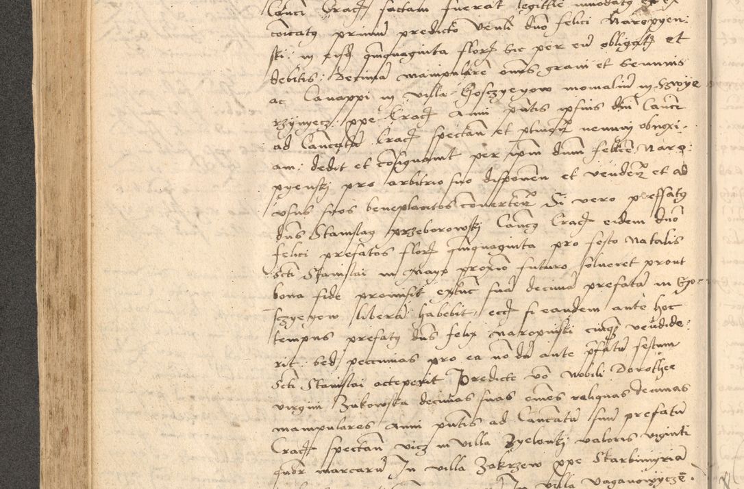Zdjęcie nr 293 dla obiektu archiwalnego: Acta actorum causarum, sentenciarum et obligationum coram reverendo patre domino Thoma Roznowski canonico et reverendissimi in Christo patris et domini domini Patri Dei gratia Cracoviensis. Sabbato, 26 Octobris in ecclesiam suam solenniter recepti officialis generalis Cracoviensis dinita administratura, qua fungebatur post mortem reverendissimi olim felicis recordationis domini Joannis Choiecki episcopi Cracoviensis et Regni Polonie cancelarii anno presenti currenti videlicet 1538, die 11 Marcii Piotrcovie in comiciis celebratis circiter 23 horam defuncti sepulto corpore nona eiusdemque obsequiis X respective Aprilis peractis electo sub indictione XI, pontificatu vero sanctissimi in Christo patris et domini nostri domini Pauli divina providencia pape tercii foeliciter moderni, anno quarto, incepta felicibus auspiciis continuantur ordine processu infrascripto