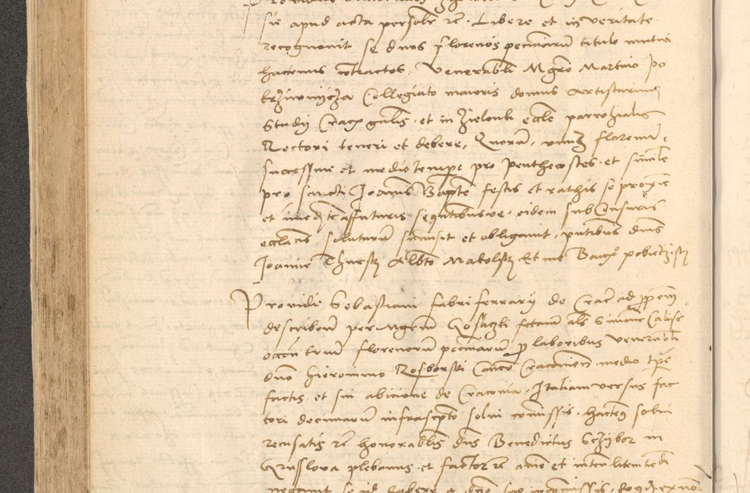 Zdjęcie nr 285 dla obiektu archiwalnego: Acta actorum causarum, sentenciarum et obligationum coram reverendo patre domino Thoma Roznowski canonico et reverendissimi in Christo patris et domini domini Patri Dei gratia Cracoviensis. Sabbato, 26 Octobris in ecclesiam suam solenniter recepti officialis generalis Cracoviensis dinita administratura, qua fungebatur post mortem reverendissimi olim felicis recordationis domini Joannis Choiecki episcopi Cracoviensis et Regni Polonie cancelarii anno presenti currenti videlicet 1538, die 11 Marcii Piotrcovie in comiciis celebratis circiter 23 horam defuncti sepulto corpore nona eiusdemque obsequiis X respective Aprilis peractis electo sub indictione XI, pontificatu vero sanctissimi in Christo patris et domini nostri domini Pauli divina providencia pape tercii foeliciter moderni, anno quarto, incepta felicibus auspiciis continuantur ordine processu infrascripto