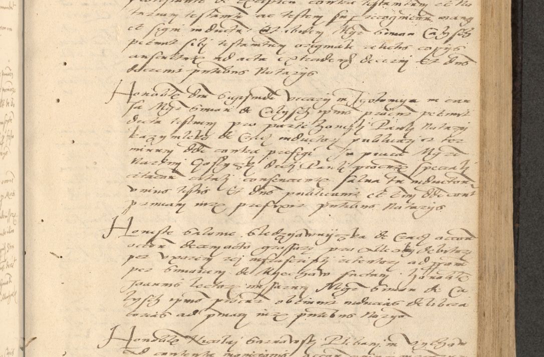 Zdjęcie nr 282 dla obiektu archiwalnego: Acta actorum causarum, sentenciarum et obligationum coram reverendo patre domino Thoma Roznowski canonico et reverendissimi in Christo patris et domini domini Patri Dei gratia Cracoviensis. Sabbato, 26 Octobris in ecclesiam suam solenniter recepti officialis generalis Cracoviensis dinita administratura, qua fungebatur post mortem reverendissimi olim felicis recordationis domini Joannis Choiecki episcopi Cracoviensis et Regni Polonie cancelarii anno presenti currenti videlicet 1538, die 11 Marcii Piotrcovie in comiciis celebratis circiter 23 horam defuncti sepulto corpore nona eiusdemque obsequiis X respective Aprilis peractis electo sub indictione XI, pontificatu vero sanctissimi in Christo patris et domini nostri domini Pauli divina providencia pape tercii foeliciter moderni, anno quarto, incepta felicibus auspiciis continuantur ordine processu infrascripto