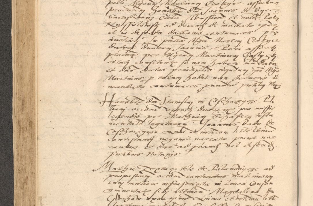 Zdjęcie nr 259 dla obiektu archiwalnego: Acta actorum causarum, sentenciarum et obligationum coram reverendo patre domino Thoma Roznowski canonico et reverendissimi in Christo patris et domini domini Patri Dei gratia Cracoviensis. Sabbato, 26 Octobris in ecclesiam suam solenniter recepti officialis generalis Cracoviensis dinita administratura, qua fungebatur post mortem reverendissimi olim felicis recordationis domini Joannis Choiecki episcopi Cracoviensis et Regni Polonie cancelarii anno presenti currenti videlicet 1538, die 11 Marcii Piotrcovie in comiciis celebratis circiter 23 horam defuncti sepulto corpore nona eiusdemque obsequiis X respective Aprilis peractis electo sub indictione XI, pontificatu vero sanctissimi in Christo patris et domini nostri domini Pauli divina providencia pape tercii foeliciter moderni, anno quarto, incepta felicibus auspiciis continuantur ordine processu infrascripto