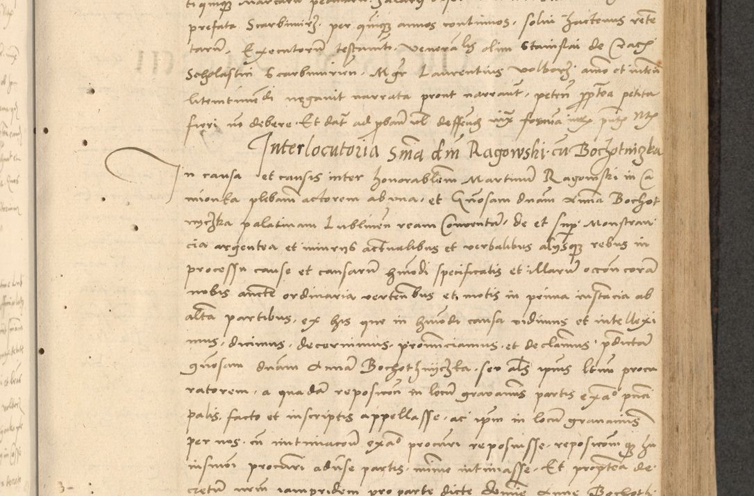 Zdjęcie nr 230 dla obiektu archiwalnego: Acta actorum causarum, sentenciarum et obligationum coram reverendo patre domino Thoma Roznowski canonico et reverendissimi in Christo patris et domini domini Patri Dei gratia Cracoviensis. Sabbato, 26 Octobris in ecclesiam suam solenniter recepti officialis generalis Cracoviensis dinita administratura, qua fungebatur post mortem reverendissimi olim felicis recordationis domini Joannis Choiecki episcopi Cracoviensis et Regni Polonie cancelarii anno presenti currenti videlicet 1538, die 11 Marcii Piotrcovie in comiciis celebratis circiter 23 horam defuncti sepulto corpore nona eiusdemque obsequiis X respective Aprilis peractis electo sub indictione XI, pontificatu vero sanctissimi in Christo patris et domini nostri domini Pauli divina providencia pape tercii foeliciter moderni, anno quarto, incepta felicibus auspiciis continuantur ordine processu infrascripto