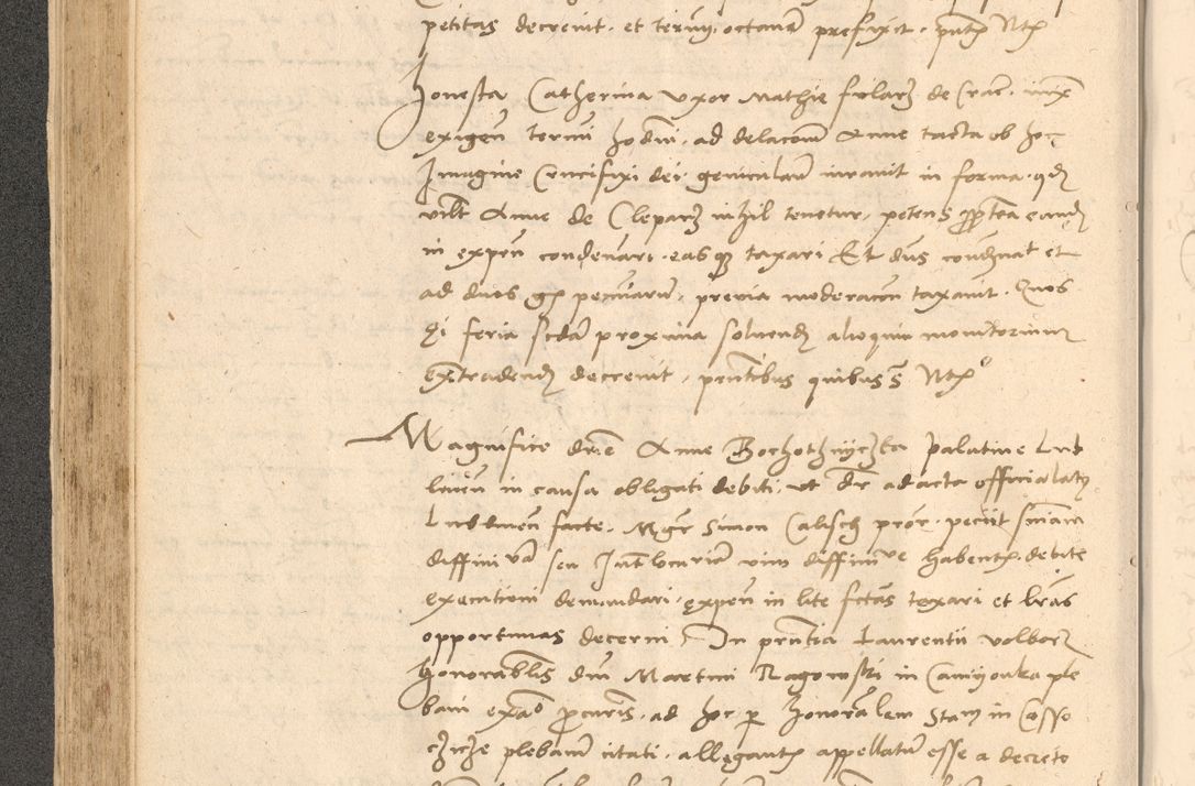 Zdjęcie nr 229 dla obiektu archiwalnego: Acta actorum causarum, sentenciarum et obligationum coram reverendo patre domino Thoma Roznowski canonico et reverendissimi in Christo patris et domini domini Patri Dei gratia Cracoviensis. Sabbato, 26 Octobris in ecclesiam suam solenniter recepti officialis generalis Cracoviensis dinita administratura, qua fungebatur post mortem reverendissimi olim felicis recordationis domini Joannis Choiecki episcopi Cracoviensis et Regni Polonie cancelarii anno presenti currenti videlicet 1538, die 11 Marcii Piotrcovie in comiciis celebratis circiter 23 horam defuncti sepulto corpore nona eiusdemque obsequiis X respective Aprilis peractis electo sub indictione XI, pontificatu vero sanctissimi in Christo patris et domini nostri domini Pauli divina providencia pape tercii foeliciter moderni, anno quarto, incepta felicibus auspiciis continuantur ordine processu infrascripto