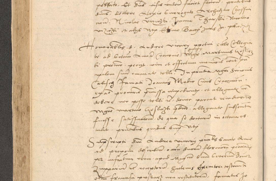 Zdjęcie nr 223 dla obiektu archiwalnego: Acta actorum causarum, sentenciarum et obligationum coram reverendo patre domino Thoma Roznowski canonico et reverendissimi in Christo patris et domini domini Patri Dei gratia Cracoviensis. Sabbato, 26 Octobris in ecclesiam suam solenniter recepti officialis generalis Cracoviensis dinita administratura, qua fungebatur post mortem reverendissimi olim felicis recordationis domini Joannis Choiecki episcopi Cracoviensis et Regni Polonie cancelarii anno presenti currenti videlicet 1538, die 11 Marcii Piotrcovie in comiciis celebratis circiter 23 horam defuncti sepulto corpore nona eiusdemque obsequiis X respective Aprilis peractis electo sub indictione XI, pontificatu vero sanctissimi in Christo patris et domini nostri domini Pauli divina providencia pape tercii foeliciter moderni, anno quarto, incepta felicibus auspiciis continuantur ordine processu infrascripto