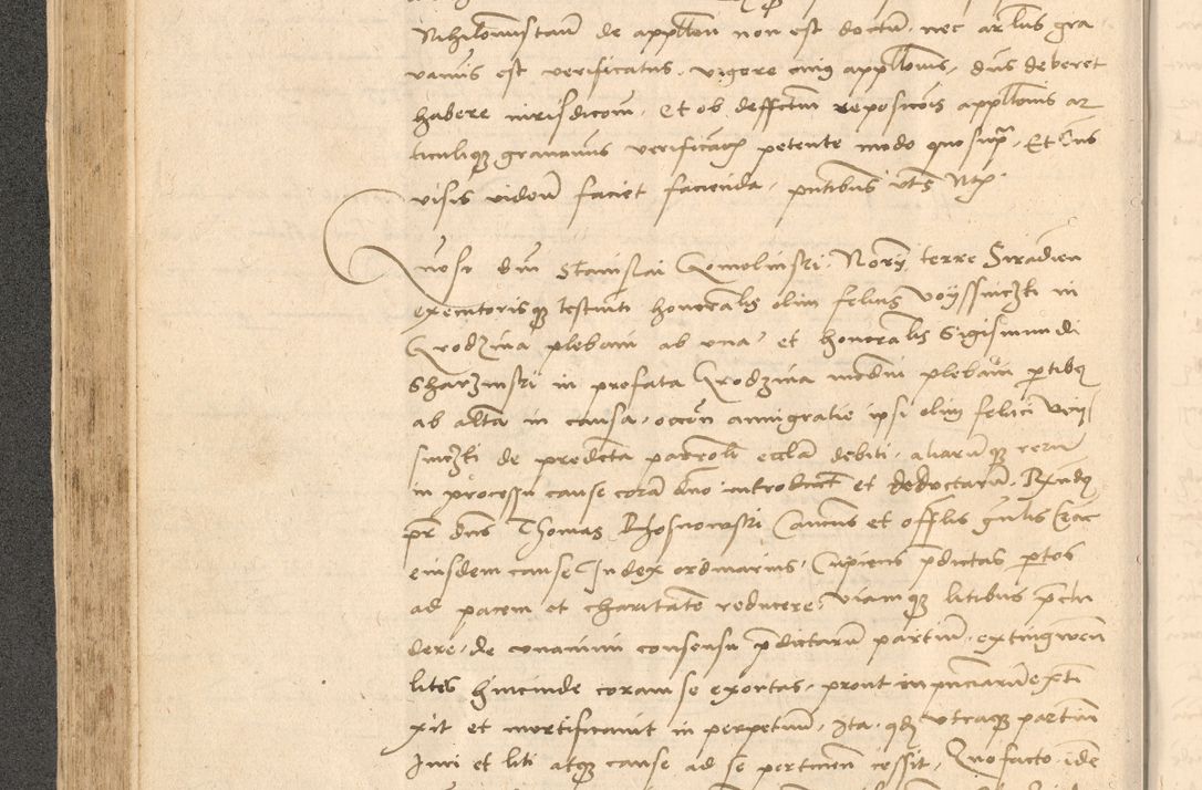 Zdjęcie nr 219 dla obiektu archiwalnego: Acta actorum causarum, sentenciarum et obligationum coram reverendo patre domino Thoma Roznowski canonico et reverendissimi in Christo patris et domini domini Patri Dei gratia Cracoviensis. Sabbato, 26 Octobris in ecclesiam suam solenniter recepti officialis generalis Cracoviensis dinita administratura, qua fungebatur post mortem reverendissimi olim felicis recordationis domini Joannis Choiecki episcopi Cracoviensis et Regni Polonie cancelarii anno presenti currenti videlicet 1538, die 11 Marcii Piotrcovie in comiciis celebratis circiter 23 horam defuncti sepulto corpore nona eiusdemque obsequiis X respective Aprilis peractis electo sub indictione XI, pontificatu vero sanctissimi in Christo patris et domini nostri domini Pauli divina providencia pape tercii foeliciter moderni, anno quarto, incepta felicibus auspiciis continuantur ordine processu infrascripto