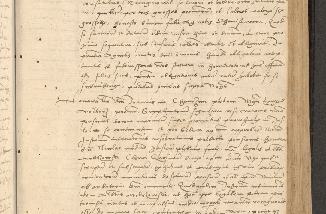 Zdjęcie nr 216 dla obiektu archiwalnego: Acta actorum causarum, sentenciarum et obligationum coram reverendo patre domino Thoma Roznowski canonico et reverendissimi in Christo patris et domini domini Patri Dei gratia Cracoviensis. Sabbato, 26 Octobris in ecclesiam suam solenniter recepti officialis generalis Cracoviensis dinita administratura, qua fungebatur post mortem reverendissimi olim felicis recordationis domini Joannis Choiecki episcopi Cracoviensis et Regni Polonie cancelarii anno presenti currenti videlicet 1538, die 11 Marcii Piotrcovie in comiciis celebratis circiter 23 horam defuncti sepulto corpore nona eiusdemque obsequiis X respective Aprilis peractis electo sub indictione XI, pontificatu vero sanctissimi in Christo patris et domini nostri domini Pauli divina providencia pape tercii foeliciter moderni, anno quarto, incepta felicibus auspiciis continuantur ordine processu infrascripto