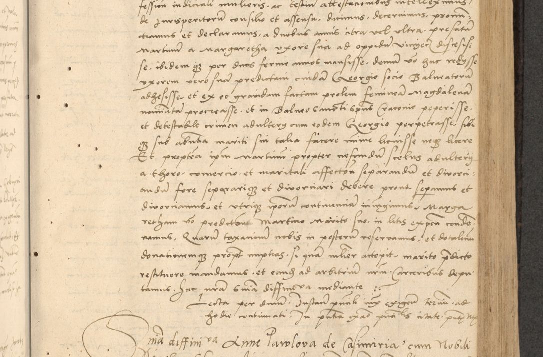 Zdjęcie nr 210 dla obiektu archiwalnego: Acta actorum causarum, sentenciarum et obligationum coram reverendo patre domino Thoma Roznowski canonico et reverendissimi in Christo patris et domini domini Patri Dei gratia Cracoviensis. Sabbato, 26 Octobris in ecclesiam suam solenniter recepti officialis generalis Cracoviensis dinita administratura, qua fungebatur post mortem reverendissimi olim felicis recordationis domini Joannis Choiecki episcopi Cracoviensis et Regni Polonie cancelarii anno presenti currenti videlicet 1538, die 11 Marcii Piotrcovie in comiciis celebratis circiter 23 horam defuncti sepulto corpore nona eiusdemque obsequiis X respective Aprilis peractis electo sub indictione XI, pontificatu vero sanctissimi in Christo patris et domini nostri domini Pauli divina providencia pape tercii foeliciter moderni, anno quarto, incepta felicibus auspiciis continuantur ordine processu infrascripto