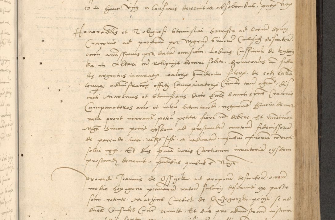 Zdjęcie nr 208 dla obiektu archiwalnego: Acta actorum causarum, sentenciarum et obligationum coram reverendo patre domino Thoma Roznowski canonico et reverendissimi in Christo patris et domini domini Patri Dei gratia Cracoviensis. Sabbato, 26 Octobris in ecclesiam suam solenniter recepti officialis generalis Cracoviensis dinita administratura, qua fungebatur post mortem reverendissimi olim felicis recordationis domini Joannis Choiecki episcopi Cracoviensis et Regni Polonie cancelarii anno presenti currenti videlicet 1538, die 11 Marcii Piotrcovie in comiciis celebratis circiter 23 horam defuncti sepulto corpore nona eiusdemque obsequiis X respective Aprilis peractis electo sub indictione XI, pontificatu vero sanctissimi in Christo patris et domini nostri domini Pauli divina providencia pape tercii foeliciter moderni, anno quarto, incepta felicibus auspiciis continuantur ordine processu infrascripto