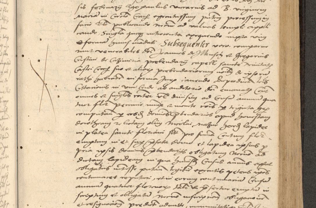 Zdjęcie nr 204 dla obiektu archiwalnego: Acta actorum causarum, sentenciarum et obligationum coram reverendo patre domino Thoma Roznowski canonico et reverendissimi in Christo patris et domini domini Patri Dei gratia Cracoviensis. Sabbato, 26 Octobris in ecclesiam suam solenniter recepti officialis generalis Cracoviensis dinita administratura, qua fungebatur post mortem reverendissimi olim felicis recordationis domini Joannis Choiecki episcopi Cracoviensis et Regni Polonie cancelarii anno presenti currenti videlicet 1538, die 11 Marcii Piotrcovie in comiciis celebratis circiter 23 horam defuncti sepulto corpore nona eiusdemque obsequiis X respective Aprilis peractis electo sub indictione XI, pontificatu vero sanctissimi in Christo patris et domini nostri domini Pauli divina providencia pape tercii foeliciter moderni, anno quarto, incepta felicibus auspiciis continuantur ordine processu infrascripto
