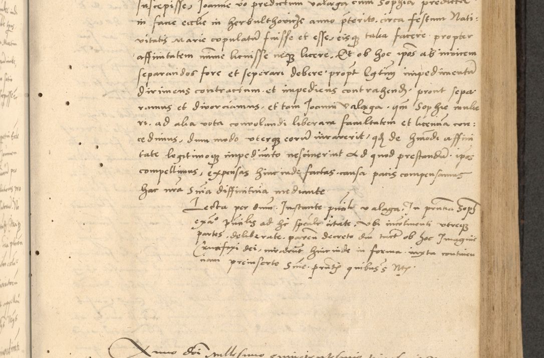 Zdjęcie nr 198 dla obiektu archiwalnego: Acta actorum causarum, sentenciarum et obligationum coram reverendo patre domino Thoma Roznowski canonico et reverendissimi in Christo patris et domini domini Patri Dei gratia Cracoviensis. Sabbato, 26 Octobris in ecclesiam suam solenniter recepti officialis generalis Cracoviensis dinita administratura, qua fungebatur post mortem reverendissimi olim felicis recordationis domini Joannis Choiecki episcopi Cracoviensis et Regni Polonie cancelarii anno presenti currenti videlicet 1538, die 11 Marcii Piotrcovie in comiciis celebratis circiter 23 horam defuncti sepulto corpore nona eiusdemque obsequiis X respective Aprilis peractis electo sub indictione XI, pontificatu vero sanctissimi in Christo patris et domini nostri domini Pauli divina providencia pape tercii foeliciter moderni, anno quarto, incepta felicibus auspiciis continuantur ordine processu infrascripto