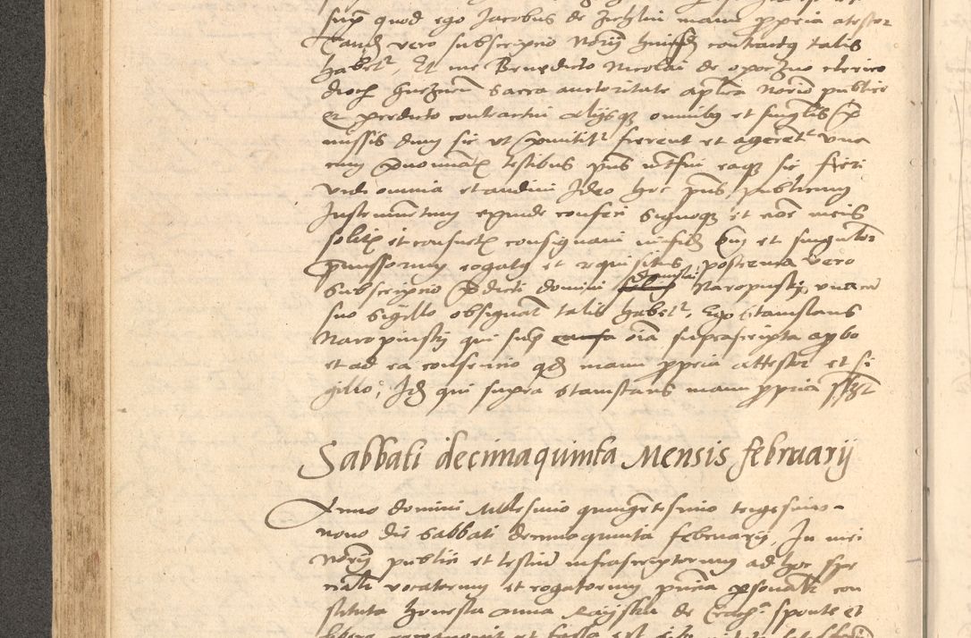 Zdjęcie nr 193 dla obiektu archiwalnego: Acta actorum causarum, sentenciarum et obligationum coram reverendo patre domino Thoma Roznowski canonico et reverendissimi in Christo patris et domini domini Patri Dei gratia Cracoviensis. Sabbato, 26 Octobris in ecclesiam suam solenniter recepti officialis generalis Cracoviensis dinita administratura, qua fungebatur post mortem reverendissimi olim felicis recordationis domini Joannis Choiecki episcopi Cracoviensis et Regni Polonie cancelarii anno presenti currenti videlicet 1538, die 11 Marcii Piotrcovie in comiciis celebratis circiter 23 horam defuncti sepulto corpore nona eiusdemque obsequiis X respective Aprilis peractis electo sub indictione XI, pontificatu vero sanctissimi in Christo patris et domini nostri domini Pauli divina providencia pape tercii foeliciter moderni, anno quarto, incepta felicibus auspiciis continuantur ordine processu infrascripto