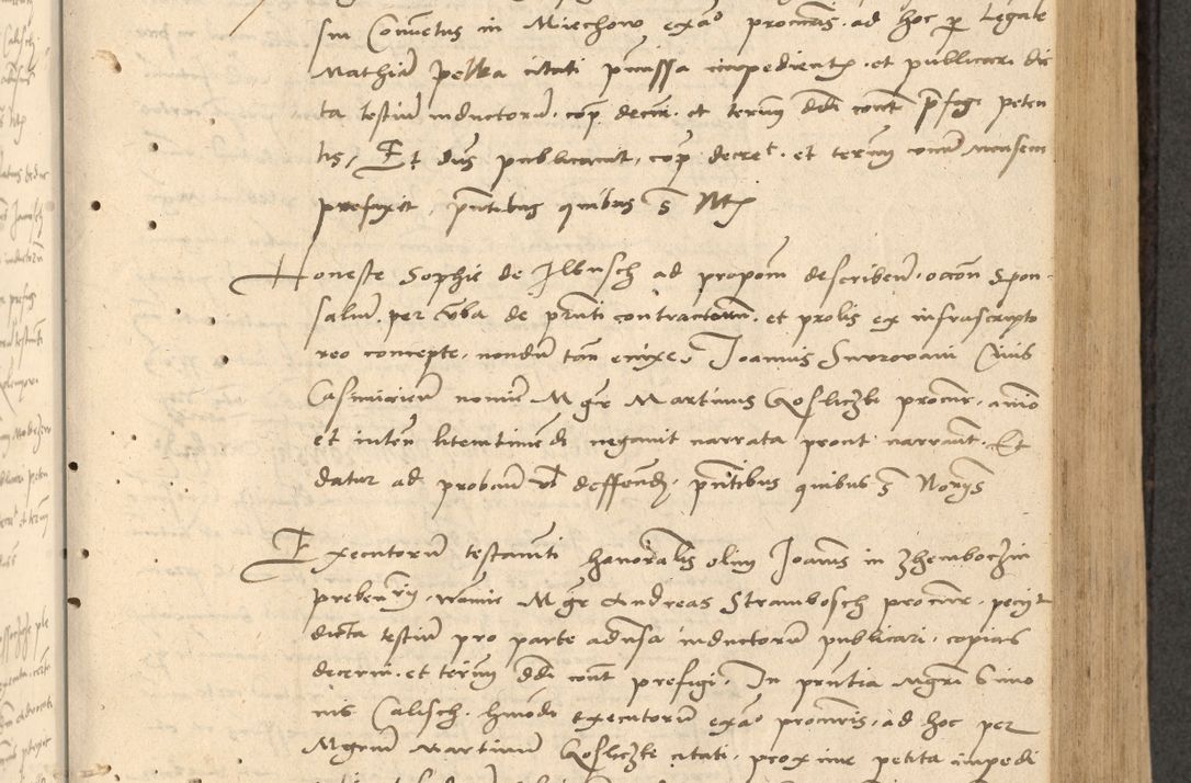 Zdjęcie nr 170 dla obiektu archiwalnego: Acta actorum causarum, sentenciarum et obligationum coram reverendo patre domino Thoma Roznowski canonico et reverendissimi in Christo patris et domini domini Patri Dei gratia Cracoviensis. Sabbato, 26 Octobris in ecclesiam suam solenniter recepti officialis generalis Cracoviensis dinita administratura, qua fungebatur post mortem reverendissimi olim felicis recordationis domini Joannis Choiecki episcopi Cracoviensis et Regni Polonie cancelarii anno presenti currenti videlicet 1538, die 11 Marcii Piotrcovie in comiciis celebratis circiter 23 horam defuncti sepulto corpore nona eiusdemque obsequiis X respective Aprilis peractis electo sub indictione XI, pontificatu vero sanctissimi in Christo patris et domini nostri domini Pauli divina providencia pape tercii foeliciter moderni, anno quarto, incepta felicibus auspiciis continuantur ordine processu infrascripto