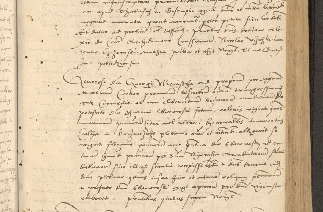 Zdjęcie nr 168 dla obiektu archiwalnego: Acta actorum causarum, sentenciarum et obligationum coram reverendo patre domino Thoma Roznowski canonico et reverendissimi in Christo patris et domini domini Patri Dei gratia Cracoviensis. Sabbato, 26 Octobris in ecclesiam suam solenniter recepti officialis generalis Cracoviensis dinita administratura, qua fungebatur post mortem reverendissimi olim felicis recordationis domini Joannis Choiecki episcopi Cracoviensis et Regni Polonie cancelarii anno presenti currenti videlicet 1538, die 11 Marcii Piotrcovie in comiciis celebratis circiter 23 horam defuncti sepulto corpore nona eiusdemque obsequiis X respective Aprilis peractis electo sub indictione XI, pontificatu vero sanctissimi in Christo patris et domini nostri domini Pauli divina providencia pape tercii foeliciter moderni, anno quarto, incepta felicibus auspiciis continuantur ordine processu infrascripto