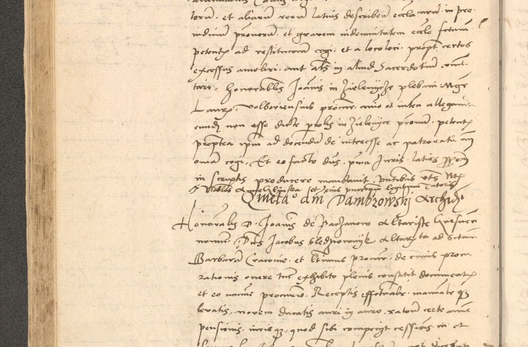 Zdjęcie nr 171 dla obiektu archiwalnego: Acta actorum causarum, sentenciarum et obligationum coram reverendo patre domino Thoma Roznowski canonico et reverendissimi in Christo patris et domini domini Patri Dei gratia Cracoviensis. Sabbato, 26 Octobris in ecclesiam suam solenniter recepti officialis generalis Cracoviensis dinita administratura, qua fungebatur post mortem reverendissimi olim felicis recordationis domini Joannis Choiecki episcopi Cracoviensis et Regni Polonie cancelarii anno presenti currenti videlicet 1538, die 11 Marcii Piotrcovie in comiciis celebratis circiter 23 horam defuncti sepulto corpore nona eiusdemque obsequiis X respective Aprilis peractis electo sub indictione XI, pontificatu vero sanctissimi in Christo patris et domini nostri domini Pauli divina providencia pape tercii foeliciter moderni, anno quarto, incepta felicibus auspiciis continuantur ordine processu infrascripto