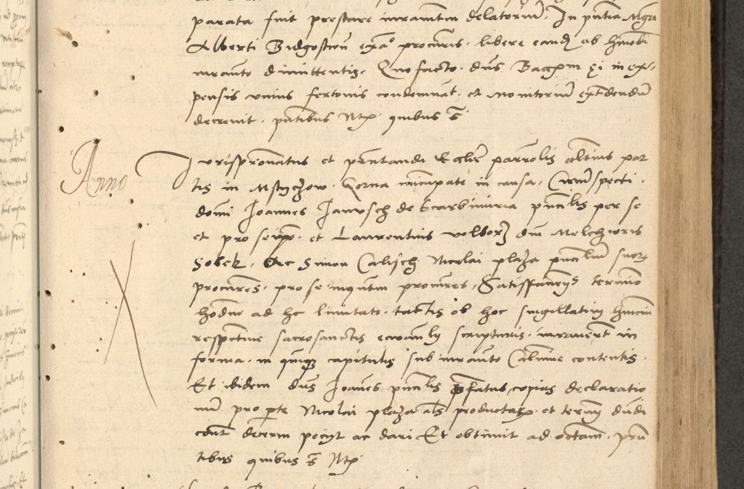 Zdjęcie nr 152 dla obiektu archiwalnego: Acta actorum causarum, sentenciarum et obligationum coram reverendo patre domino Thoma Roznowski canonico et reverendissimi in Christo patris et domini domini Patri Dei gratia Cracoviensis. Sabbato, 26 Octobris in ecclesiam suam solenniter recepti officialis generalis Cracoviensis dinita administratura, qua fungebatur post mortem reverendissimi olim felicis recordationis domini Joannis Choiecki episcopi Cracoviensis et Regni Polonie cancelarii anno presenti currenti videlicet 1538, die 11 Marcii Piotrcovie in comiciis celebratis circiter 23 horam defuncti sepulto corpore nona eiusdemque obsequiis X respective Aprilis peractis electo sub indictione XI, pontificatu vero sanctissimi in Christo patris et domini nostri domini Pauli divina providencia pape tercii foeliciter moderni, anno quarto, incepta felicibus auspiciis continuantur ordine processu infrascripto