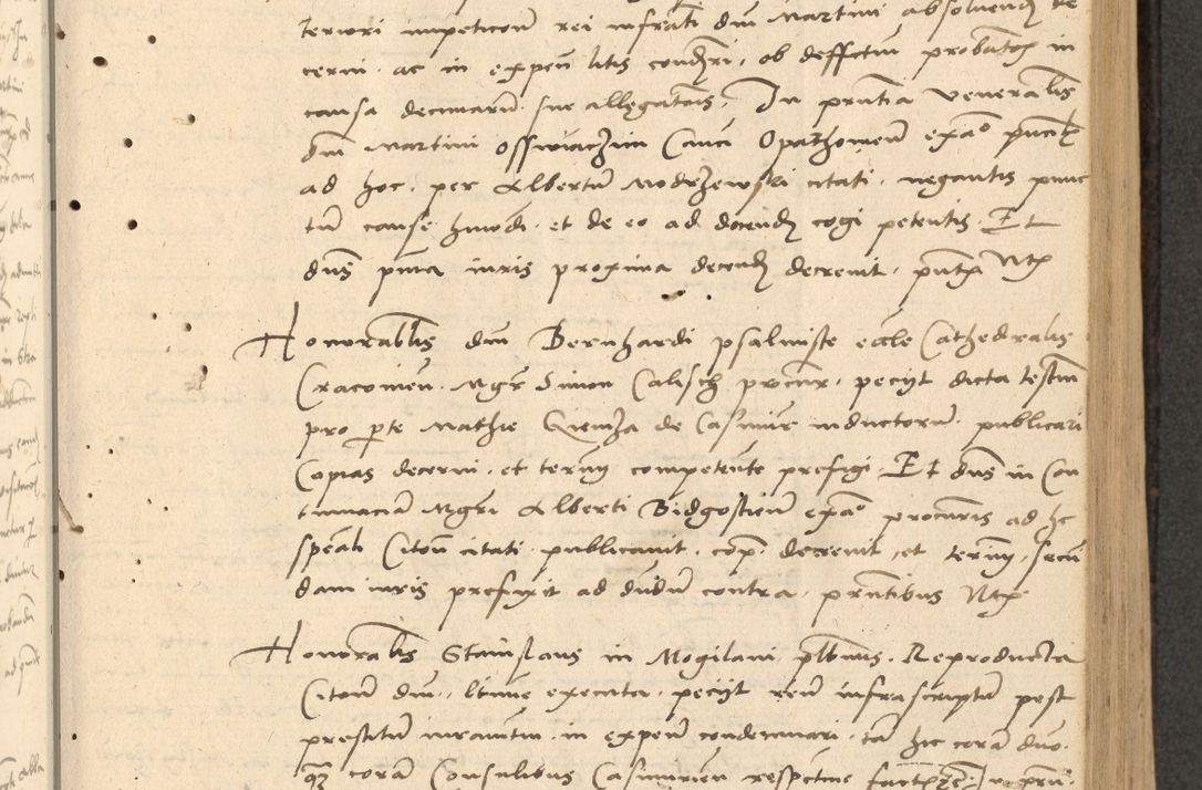 Zdjęcie nr 132 dla obiektu archiwalnego: Acta actorum causarum, sentenciarum et obligationum coram reverendo patre domino Thoma Roznowski canonico et reverendissimi in Christo patris et domini domini Patri Dei gratia Cracoviensis. Sabbato, 26 Octobris in ecclesiam suam solenniter recepti officialis generalis Cracoviensis dinita administratura, qua fungebatur post mortem reverendissimi olim felicis recordationis domini Joannis Choiecki episcopi Cracoviensis et Regni Polonie cancelarii anno presenti currenti videlicet 1538, die 11 Marcii Piotrcovie in comiciis celebratis circiter 23 horam defuncti sepulto corpore nona eiusdemque obsequiis X respective Aprilis peractis electo sub indictione XI, pontificatu vero sanctissimi in Christo patris et domini nostri domini Pauli divina providencia pape tercii foeliciter moderni, anno quarto, incepta felicibus auspiciis continuantur ordine processu infrascripto