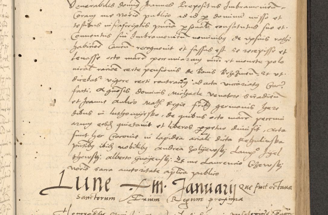 Zdjęcie nr 126 dla obiektu archiwalnego: Acta actorum causarum, sentenciarum et obligationum coram reverendo patre domino Thoma Roznowski canonico et reverendissimi in Christo patris et domini domini Patri Dei gratia Cracoviensis. Sabbato, 26 Octobris in ecclesiam suam solenniter recepti officialis generalis Cracoviensis dinita administratura, qua fungebatur post mortem reverendissimi olim felicis recordationis domini Joannis Choiecki episcopi Cracoviensis et Regni Polonie cancelarii anno presenti currenti videlicet 1538, die 11 Marcii Piotrcovie in comiciis celebratis circiter 23 horam defuncti sepulto corpore nona eiusdemque obsequiis X respective Aprilis peractis electo sub indictione XI, pontificatu vero sanctissimi in Christo patris et domini nostri domini Pauli divina providencia pape tercii foeliciter moderni, anno quarto, incepta felicibus auspiciis continuantur ordine processu infrascripto
