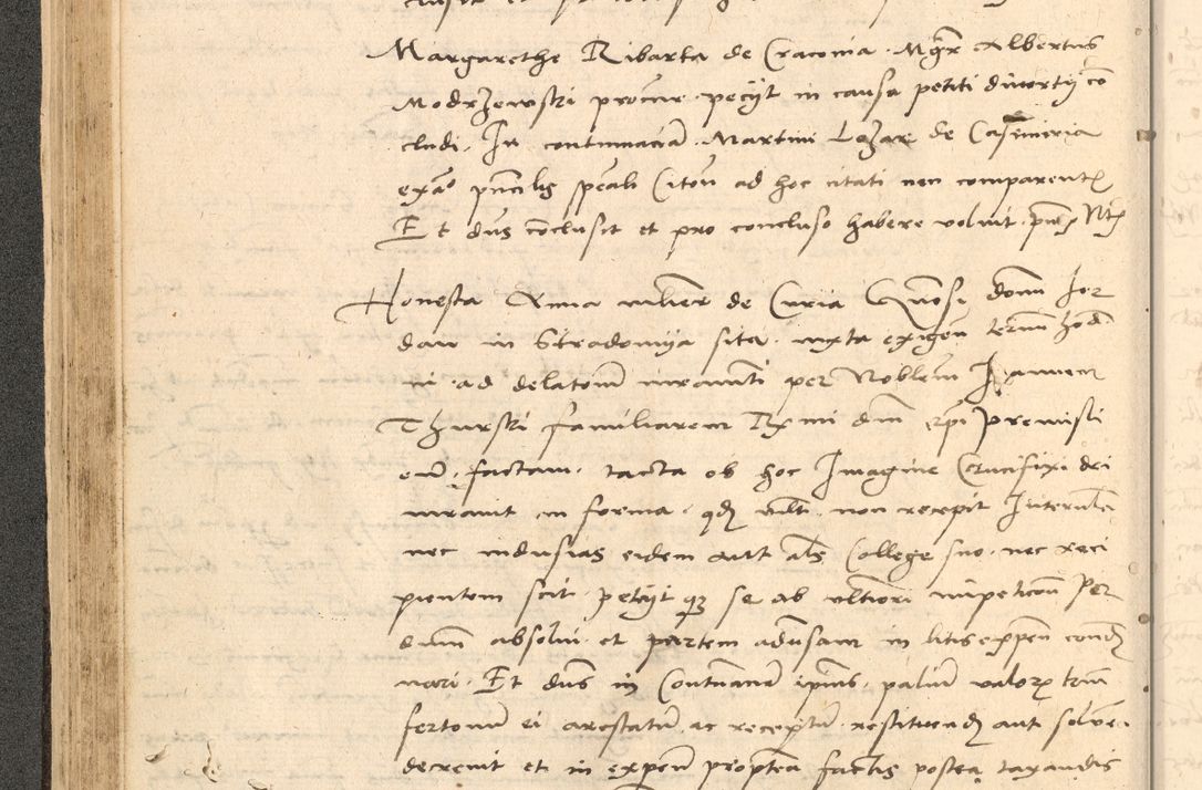Zdjęcie nr 123 dla obiektu archiwalnego: Acta actorum causarum, sentenciarum et obligationum coram reverendo patre domino Thoma Roznowski canonico et reverendissimi in Christo patris et domini domini Patri Dei gratia Cracoviensis. Sabbato, 26 Octobris in ecclesiam suam solenniter recepti officialis generalis Cracoviensis dinita administratura, qua fungebatur post mortem reverendissimi olim felicis recordationis domini Joannis Choiecki episcopi Cracoviensis et Regni Polonie cancelarii anno presenti currenti videlicet 1538, die 11 Marcii Piotrcovie in comiciis celebratis circiter 23 horam defuncti sepulto corpore nona eiusdemque obsequiis X respective Aprilis peractis electo sub indictione XI, pontificatu vero sanctissimi in Christo patris et domini nostri domini Pauli divina providencia pape tercii foeliciter moderni, anno quarto, incepta felicibus auspiciis continuantur ordine processu infrascripto