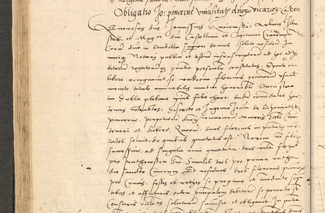 Zdjęcie nr 107 dla obiektu archiwalnego: Acta actorum causarum, sentenciarum et obligationum coram reverendo patre domino Thoma Roznowski canonico et reverendissimi in Christo patris et domini domini Patri Dei gratia Cracoviensis. Sabbato, 26 Octobris in ecclesiam suam solenniter recepti officialis generalis Cracoviensis dinita administratura, qua fungebatur post mortem reverendissimi olim felicis recordationis domini Joannis Choiecki episcopi Cracoviensis et Regni Polonie cancelarii anno presenti currenti videlicet 1538, die 11 Marcii Piotrcovie in comiciis celebratis circiter 23 horam defuncti sepulto corpore nona eiusdemque obsequiis X respective Aprilis peractis electo sub indictione XI, pontificatu vero sanctissimi in Christo patris et domini nostri domini Pauli divina providencia pape tercii foeliciter moderni, anno quarto, incepta felicibus auspiciis continuantur ordine processu infrascripto