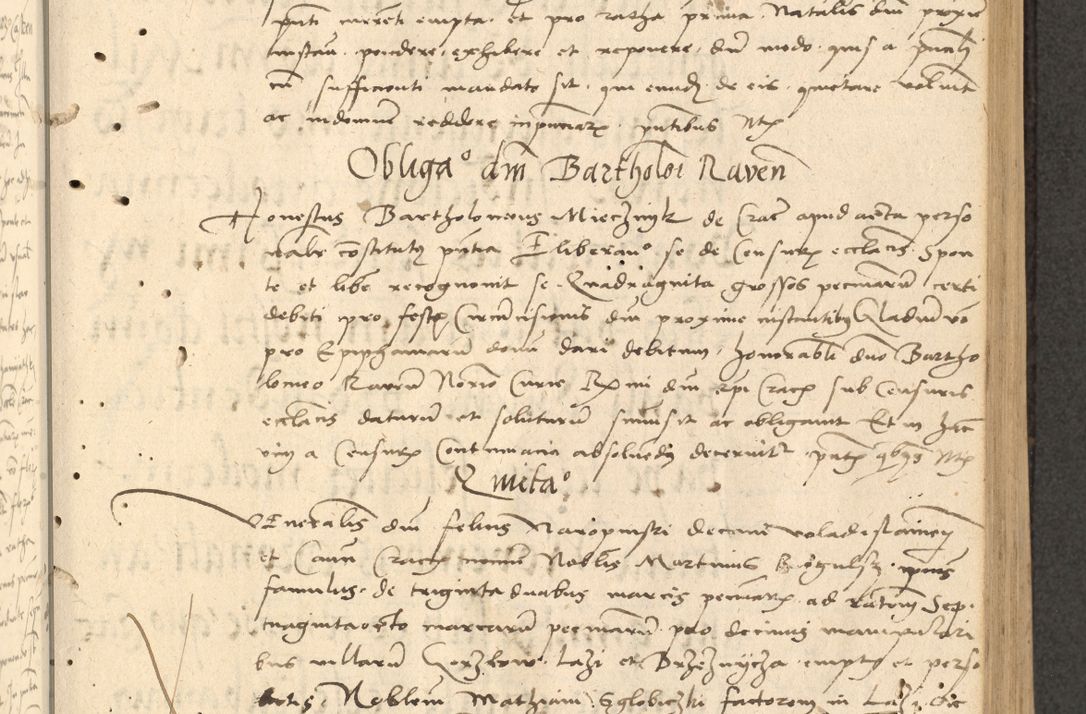 Zdjęcie nr 108 dla obiektu archiwalnego: Acta actorum causarum, sentenciarum et obligationum coram reverendo patre domino Thoma Roznowski canonico et reverendissimi in Christo patris et domini domini Patri Dei gratia Cracoviensis. Sabbato, 26 Octobris in ecclesiam suam solenniter recepti officialis generalis Cracoviensis dinita administratura, qua fungebatur post mortem reverendissimi olim felicis recordationis domini Joannis Choiecki episcopi Cracoviensis et Regni Polonie cancelarii anno presenti currenti videlicet 1538, die 11 Marcii Piotrcovie in comiciis celebratis circiter 23 horam defuncti sepulto corpore nona eiusdemque obsequiis X respective Aprilis peractis electo sub indictione XI, pontificatu vero sanctissimi in Christo patris et domini nostri domini Pauli divina providencia pape tercii foeliciter moderni, anno quarto, incepta felicibus auspiciis continuantur ordine processu infrascripto