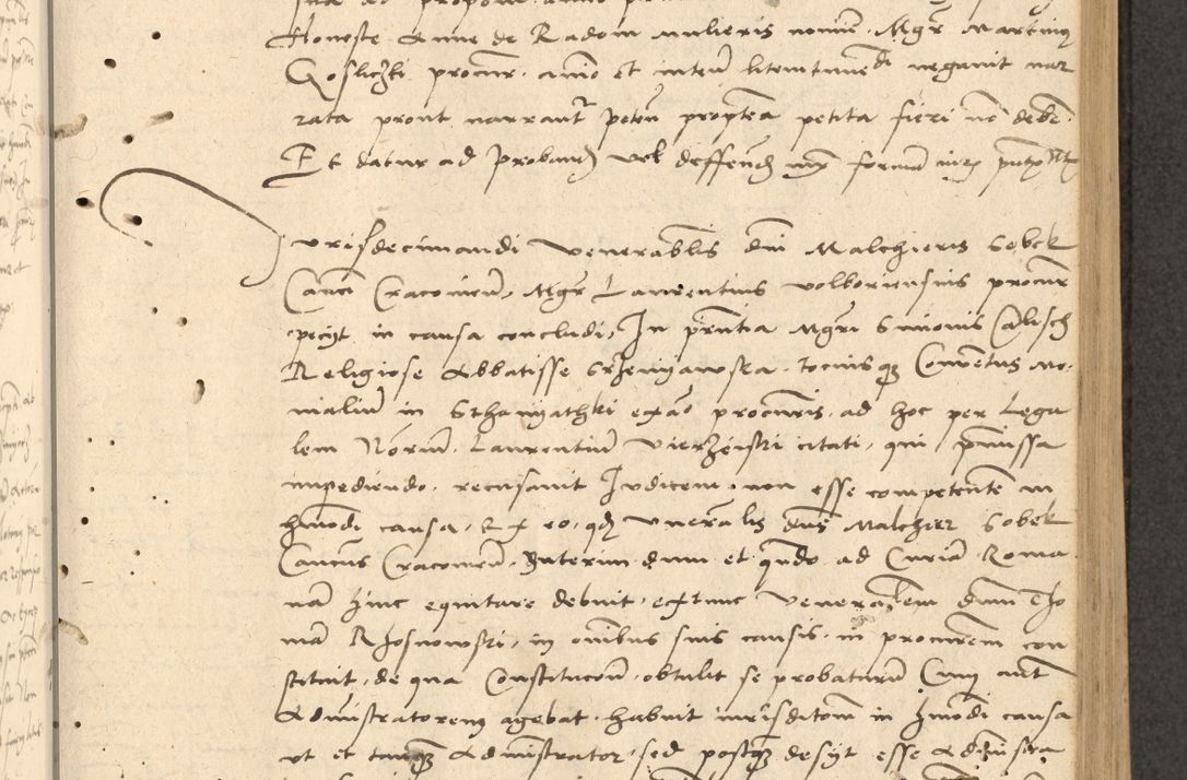 Zdjęcie nr 106 dla obiektu archiwalnego: Acta actorum causarum, sentenciarum et obligationum coram reverendo patre domino Thoma Roznowski canonico et reverendissimi in Christo patris et domini domini Patri Dei gratia Cracoviensis. Sabbato, 26 Octobris in ecclesiam suam solenniter recepti officialis generalis Cracoviensis dinita administratura, qua fungebatur post mortem reverendissimi olim felicis recordationis domini Joannis Choiecki episcopi Cracoviensis et Regni Polonie cancelarii anno presenti currenti videlicet 1538, die 11 Marcii Piotrcovie in comiciis celebratis circiter 23 horam defuncti sepulto corpore nona eiusdemque obsequiis X respective Aprilis peractis electo sub indictione XI, pontificatu vero sanctissimi in Christo patris et domini nostri domini Pauli divina providencia pape tercii foeliciter moderni, anno quarto, incepta felicibus auspiciis continuantur ordine processu infrascripto