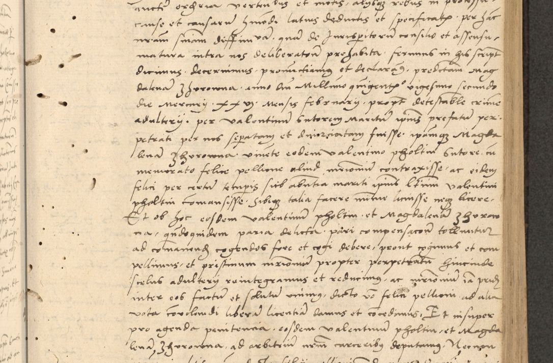 Zdjęcie nr 102 dla obiektu archiwalnego: Acta actorum causarum, sentenciarum et obligationum coram reverendo patre domino Thoma Roznowski canonico et reverendissimi in Christo patris et domini domini Patri Dei gratia Cracoviensis. Sabbato, 26 Octobris in ecclesiam suam solenniter recepti officialis generalis Cracoviensis dinita administratura, qua fungebatur post mortem reverendissimi olim felicis recordationis domini Joannis Choiecki episcopi Cracoviensis et Regni Polonie cancelarii anno presenti currenti videlicet 1538, die 11 Marcii Piotrcovie in comiciis celebratis circiter 23 horam defuncti sepulto corpore nona eiusdemque obsequiis X respective Aprilis peractis electo sub indictione XI, pontificatu vero sanctissimi in Christo patris et domini nostri domini Pauli divina providencia pape tercii foeliciter moderni, anno quarto, incepta felicibus auspiciis continuantur ordine processu infrascripto