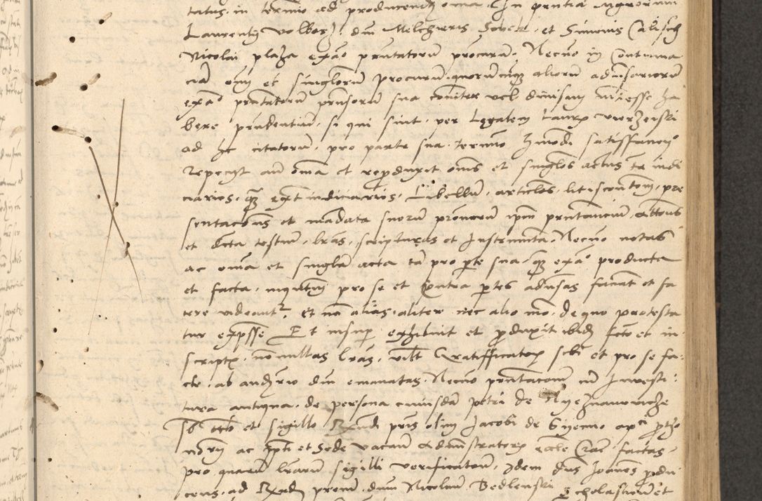 Zdjęcie nr 96 dla obiektu archiwalnego: Acta actorum causarum, sentenciarum et obligationum coram reverendo patre domino Thoma Roznowski canonico et reverendissimi in Christo patris et domini domini Patri Dei gratia Cracoviensis. Sabbato, 26 Octobris in ecclesiam suam solenniter recepti officialis generalis Cracoviensis dinita administratura, qua fungebatur post mortem reverendissimi olim felicis recordationis domini Joannis Choiecki episcopi Cracoviensis et Regni Polonie cancelarii anno presenti currenti videlicet 1538, die 11 Marcii Piotrcovie in comiciis celebratis circiter 23 horam defuncti sepulto corpore nona eiusdemque obsequiis X respective Aprilis peractis electo sub indictione XI, pontificatu vero sanctissimi in Christo patris et domini nostri domini Pauli divina providencia pape tercii foeliciter moderni, anno quarto, incepta felicibus auspiciis continuantur ordine processu infrascripto