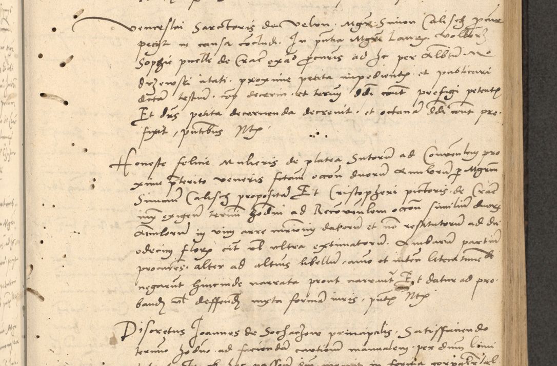 Zdjęcie nr 90 dla obiektu archiwalnego: Acta actorum causarum, sentenciarum et obligationum coram reverendo patre domino Thoma Roznowski canonico et reverendissimi in Christo patris et domini domini Patri Dei gratia Cracoviensis. Sabbato, 26 Octobris in ecclesiam suam solenniter recepti officialis generalis Cracoviensis dinita administratura, qua fungebatur post mortem reverendissimi olim felicis recordationis domini Joannis Choiecki episcopi Cracoviensis et Regni Polonie cancelarii anno presenti currenti videlicet 1538, die 11 Marcii Piotrcovie in comiciis celebratis circiter 23 horam defuncti sepulto corpore nona eiusdemque obsequiis X respective Aprilis peractis electo sub indictione XI, pontificatu vero sanctissimi in Christo patris et domini nostri domini Pauli divina providencia pape tercii foeliciter moderni, anno quarto, incepta felicibus auspiciis continuantur ordine processu infrascripto