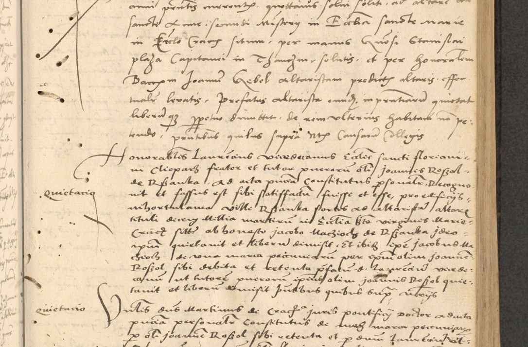 Zdjęcie nr 88 dla obiektu archiwalnego: Acta actorum causarum, sentenciarum et obligationum coram reverendo patre domino Thoma Roznowski canonico et reverendissimi in Christo patris et domini domini Patri Dei gratia Cracoviensis. Sabbato, 26 Octobris in ecclesiam suam solenniter recepti officialis generalis Cracoviensis dinita administratura, qua fungebatur post mortem reverendissimi olim felicis recordationis domini Joannis Choiecki episcopi Cracoviensis et Regni Polonie cancelarii anno presenti currenti videlicet 1538, die 11 Marcii Piotrcovie in comiciis celebratis circiter 23 horam defuncti sepulto corpore nona eiusdemque obsequiis X respective Aprilis peractis electo sub indictione XI, pontificatu vero sanctissimi in Christo patris et domini nostri domini Pauli divina providencia pape tercii foeliciter moderni, anno quarto, incepta felicibus auspiciis continuantur ordine processu infrascripto