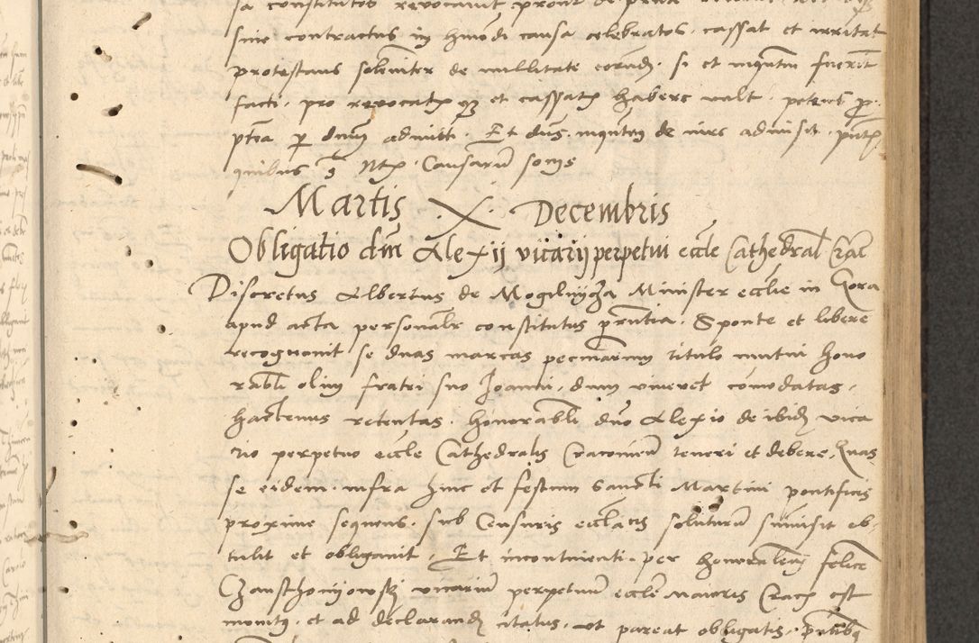 Zdjęcie nr 78 dla obiektu archiwalnego: Acta actorum causarum, sentenciarum et obligationum coram reverendo patre domino Thoma Roznowski canonico et reverendissimi in Christo patris et domini domini Patri Dei gratia Cracoviensis. Sabbato, 26 Octobris in ecclesiam suam solenniter recepti officialis generalis Cracoviensis dinita administratura, qua fungebatur post mortem reverendissimi olim felicis recordationis domini Joannis Choiecki episcopi Cracoviensis et Regni Polonie cancelarii anno presenti currenti videlicet 1538, die 11 Marcii Piotrcovie in comiciis celebratis circiter 23 horam defuncti sepulto corpore nona eiusdemque obsequiis X respective Aprilis peractis electo sub indictione XI, pontificatu vero sanctissimi in Christo patris et domini nostri domini Pauli divina providencia pape tercii foeliciter moderni, anno quarto, incepta felicibus auspiciis continuantur ordine processu infrascripto