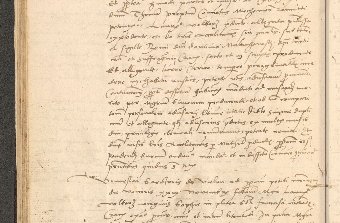 Zdjęcie nr 71 dla obiektu archiwalnego: Acta actorum causarum, sentenciarum et obligationum coram reverendo patre domino Thoma Roznowski canonico et reverendissimi in Christo patris et domini domini Patri Dei gratia Cracoviensis. Sabbato, 26 Octobris in ecclesiam suam solenniter recepti officialis generalis Cracoviensis dinita administratura, qua fungebatur post mortem reverendissimi olim felicis recordationis domini Joannis Choiecki episcopi Cracoviensis et Regni Polonie cancelarii anno presenti currenti videlicet 1538, die 11 Marcii Piotrcovie in comiciis celebratis circiter 23 horam defuncti sepulto corpore nona eiusdemque obsequiis X respective Aprilis peractis electo sub indictione XI, pontificatu vero sanctissimi in Christo patris et domini nostri domini Pauli divina providencia pape tercii foeliciter moderni, anno quarto, incepta felicibus auspiciis continuantur ordine processu infrascripto