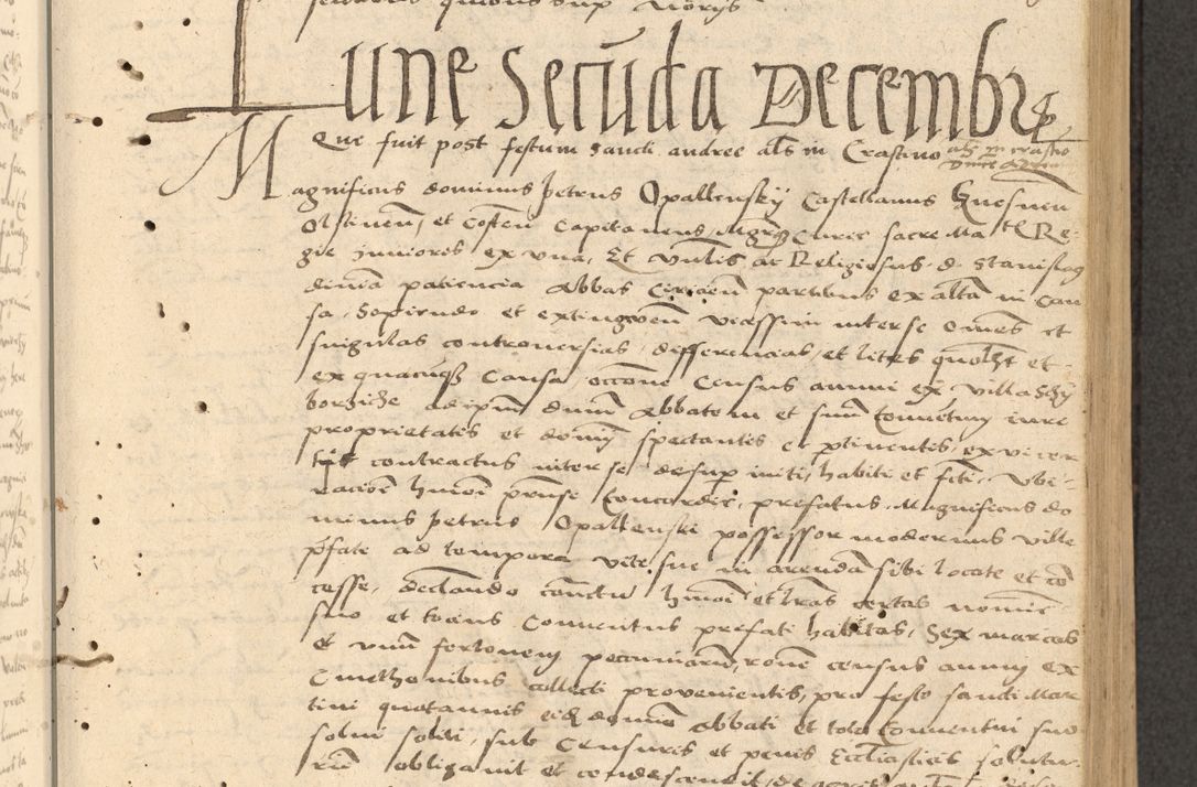 Zdjęcie nr 64 dla obiektu archiwalnego: Acta actorum causarum, sentenciarum et obligationum coram reverendo patre domino Thoma Roznowski canonico et reverendissimi in Christo patris et domini domini Patri Dei gratia Cracoviensis. Sabbato, 26 Octobris in ecclesiam suam solenniter recepti officialis generalis Cracoviensis dinita administratura, qua fungebatur post mortem reverendissimi olim felicis recordationis domini Joannis Choiecki episcopi Cracoviensis et Regni Polonie cancelarii anno presenti currenti videlicet 1538, die 11 Marcii Piotrcovie in comiciis celebratis circiter 23 horam defuncti sepulto corpore nona eiusdemque obsequiis X respective Aprilis peractis electo sub indictione XI, pontificatu vero sanctissimi in Christo patris et domini nostri domini Pauli divina providencia pape tercii foeliciter moderni, anno quarto, incepta felicibus auspiciis continuantur ordine processu infrascripto