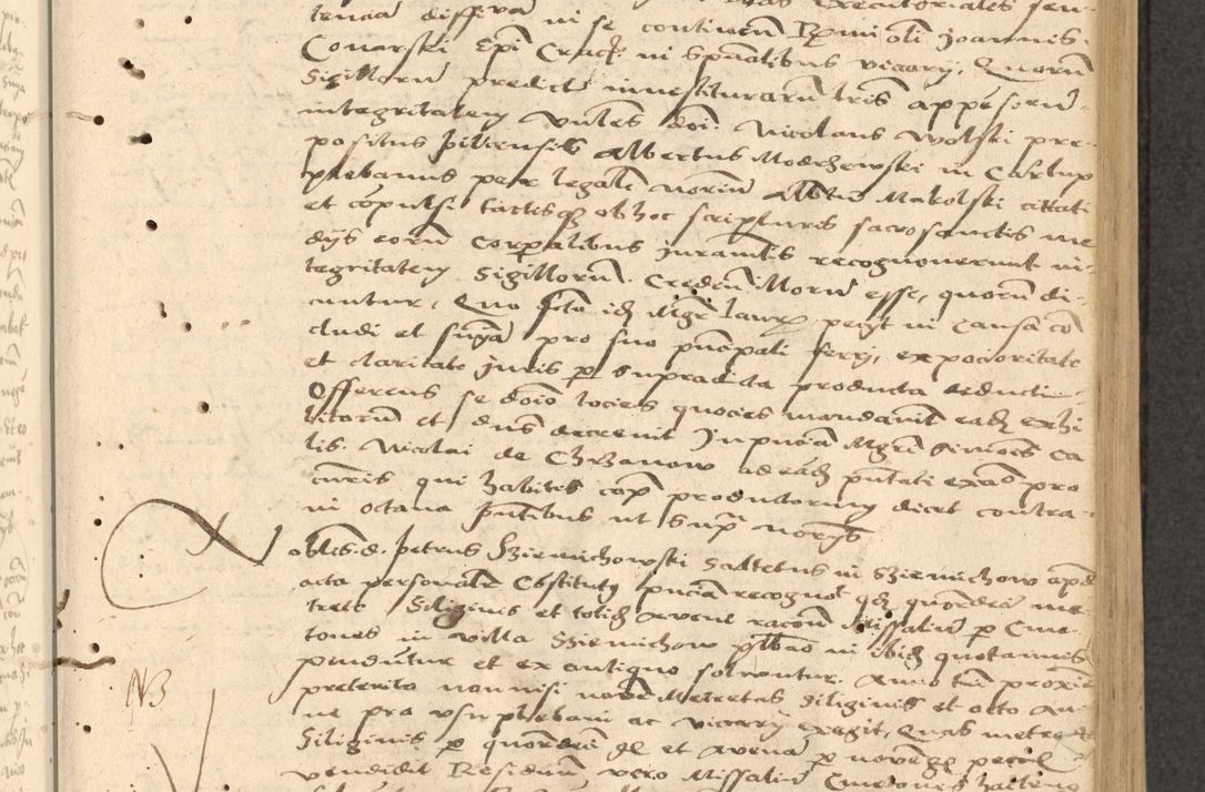 Zdjęcie nr 62 dla obiektu archiwalnego: Acta actorum causarum, sentenciarum et obligationum coram reverendo patre domino Thoma Roznowski canonico et reverendissimi in Christo patris et domini domini Patri Dei gratia Cracoviensis. Sabbato, 26 Octobris in ecclesiam suam solenniter recepti officialis generalis Cracoviensis dinita administratura, qua fungebatur post mortem reverendissimi olim felicis recordationis domini Joannis Choiecki episcopi Cracoviensis et Regni Polonie cancelarii anno presenti currenti videlicet 1538, die 11 Marcii Piotrcovie in comiciis celebratis circiter 23 horam defuncti sepulto corpore nona eiusdemque obsequiis X respective Aprilis peractis electo sub indictione XI, pontificatu vero sanctissimi in Christo patris et domini nostri domini Pauli divina providencia pape tercii foeliciter moderni, anno quarto, incepta felicibus auspiciis continuantur ordine processu infrascripto