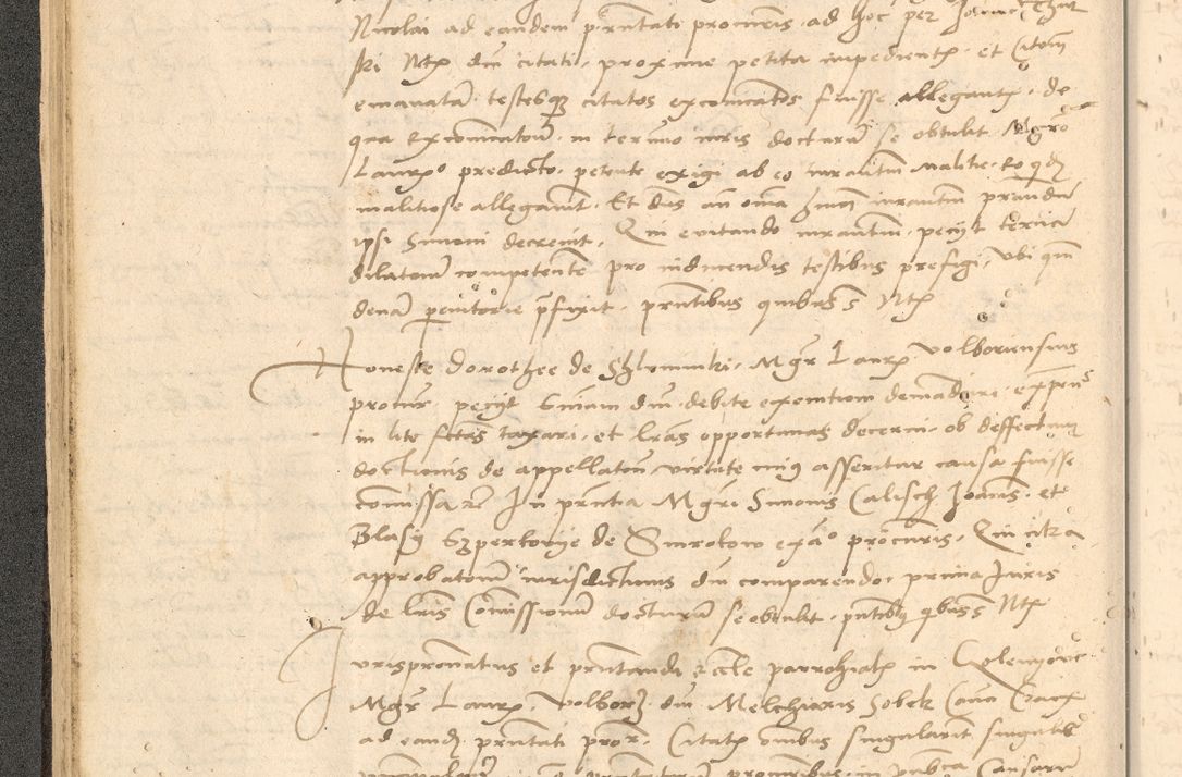 Zdjęcie nr 53 dla obiektu archiwalnego: Acta actorum causarum, sentenciarum et obligationum coram reverendo patre domino Thoma Roznowski canonico et reverendissimi in Christo patris et domini domini Patri Dei gratia Cracoviensis. Sabbato, 26 Octobris in ecclesiam suam solenniter recepti officialis generalis Cracoviensis dinita administratura, qua fungebatur post mortem reverendissimi olim felicis recordationis domini Joannis Choiecki episcopi Cracoviensis et Regni Polonie cancelarii anno presenti currenti videlicet 1538, die 11 Marcii Piotrcovie in comiciis celebratis circiter 23 horam defuncti sepulto corpore nona eiusdemque obsequiis X respective Aprilis peractis electo sub indictione XI, pontificatu vero sanctissimi in Christo patris et domini nostri domini Pauli divina providencia pape tercii foeliciter moderni, anno quarto, incepta felicibus auspiciis continuantur ordine processu infrascripto
