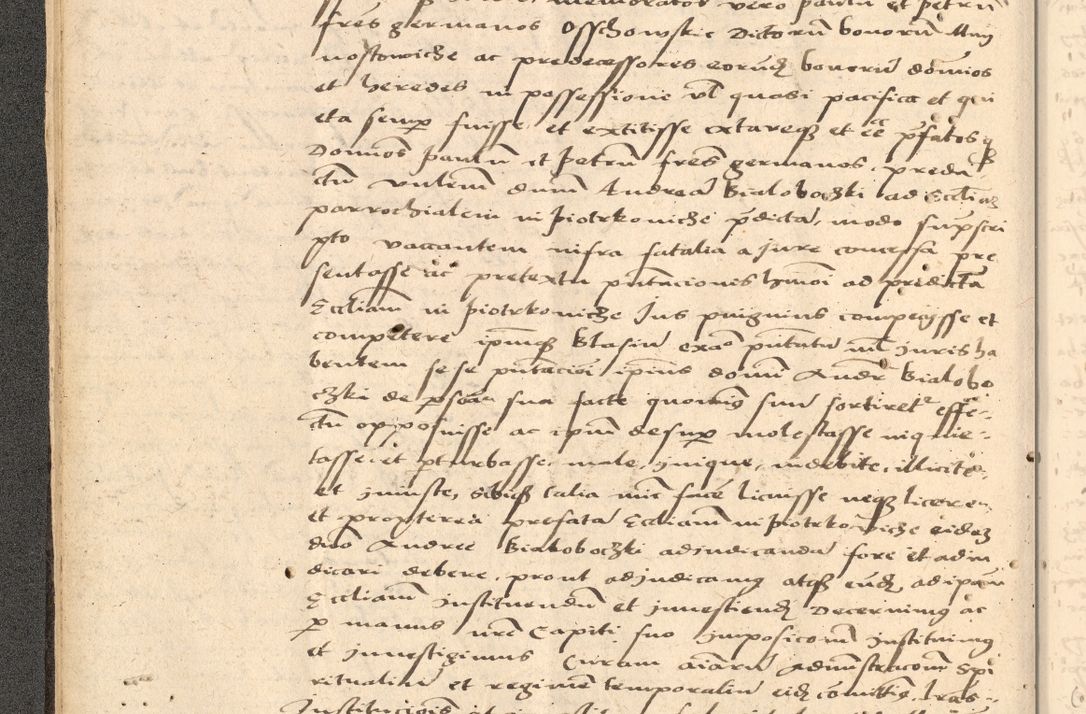 Zdjęcie nr 37 dla obiektu archiwalnego: Acta actorum causarum, sentenciarum et obligationum coram reverendo patre domino Thoma Roznowski canonico et reverendissimi in Christo patris et domini domini Patri Dei gratia Cracoviensis. Sabbato, 26 Octobris in ecclesiam suam solenniter recepti officialis generalis Cracoviensis dinita administratura, qua fungebatur post mortem reverendissimi olim felicis recordationis domini Joannis Choiecki episcopi Cracoviensis et Regni Polonie cancelarii anno presenti currenti videlicet 1538, die 11 Marcii Piotrcovie in comiciis celebratis circiter 23 horam defuncti sepulto corpore nona eiusdemque obsequiis X respective Aprilis peractis electo sub indictione XI, pontificatu vero sanctissimi in Christo patris et domini nostri domini Pauli divina providencia pape tercii foeliciter moderni, anno quarto, incepta felicibus auspiciis continuantur ordine processu infrascripto