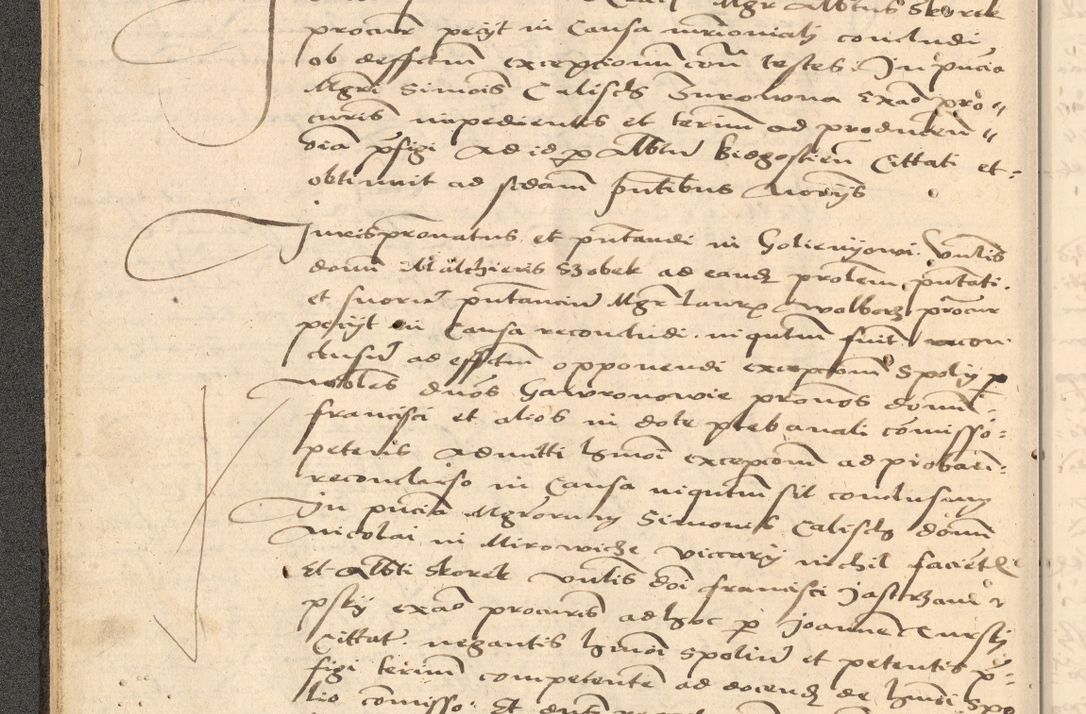 Zdjęcie nr 33 dla obiektu archiwalnego: Acta actorum causarum, sentenciarum et obligationum coram reverendo patre domino Thoma Roznowski canonico et reverendissimi in Christo patris et domini domini Patri Dei gratia Cracoviensis. Sabbato, 26 Octobris in ecclesiam suam solenniter recepti officialis generalis Cracoviensis dinita administratura, qua fungebatur post mortem reverendissimi olim felicis recordationis domini Joannis Choiecki episcopi Cracoviensis et Regni Polonie cancelarii anno presenti currenti videlicet 1538, die 11 Marcii Piotrcovie in comiciis celebratis circiter 23 horam defuncti sepulto corpore nona eiusdemque obsequiis X respective Aprilis peractis electo sub indictione XI, pontificatu vero sanctissimi in Christo patris et domini nostri domini Pauli divina providencia pape tercii foeliciter moderni, anno quarto, incepta felicibus auspiciis continuantur ordine processu infrascripto