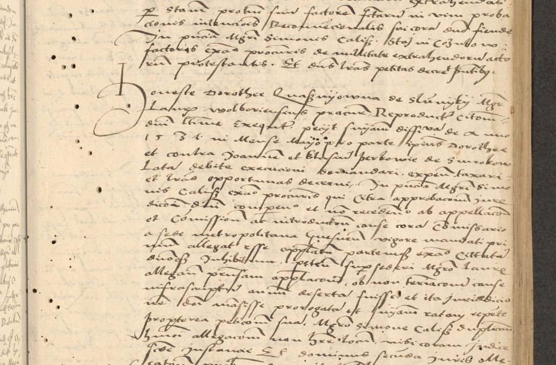 Zdjęcie nr 28 dla obiektu archiwalnego: Acta actorum causarum, sentenciarum et obligationum coram reverendo patre domino Thoma Roznowski canonico et reverendissimi in Christo patris et domini domini Patri Dei gratia Cracoviensis. Sabbato, 26 Octobris in ecclesiam suam solenniter recepti officialis generalis Cracoviensis dinita administratura, qua fungebatur post mortem reverendissimi olim felicis recordationis domini Joannis Choiecki episcopi Cracoviensis et Regni Polonie cancelarii anno presenti currenti videlicet 1538, die 11 Marcii Piotrcovie in comiciis celebratis circiter 23 horam defuncti sepulto corpore nona eiusdemque obsequiis X respective Aprilis peractis electo sub indictione XI, pontificatu vero sanctissimi in Christo patris et domini nostri domini Pauli divina providencia pape tercii foeliciter moderni, anno quarto, incepta felicibus auspiciis continuantur ordine processu infrascripto