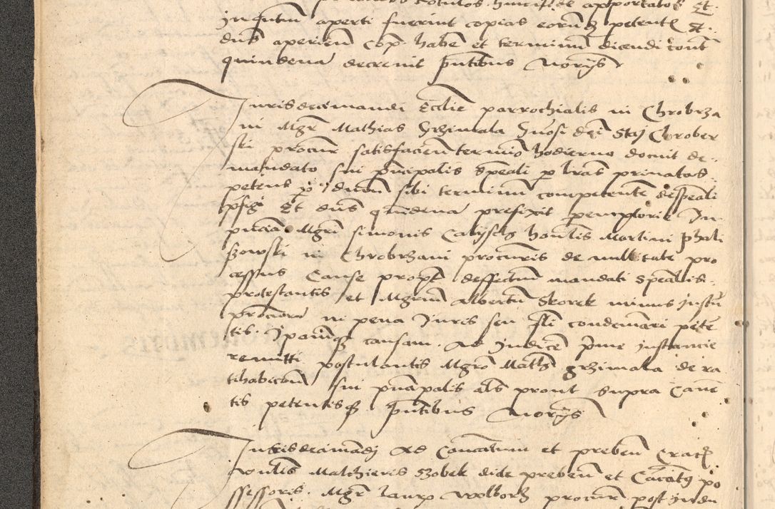 Zdjęcie nr 25 dla obiektu archiwalnego: Acta actorum causarum, sentenciarum et obligationum coram reverendo patre domino Thoma Roznowski canonico et reverendissimi in Christo patris et domini domini Patri Dei gratia Cracoviensis. Sabbato, 26 Octobris in ecclesiam suam solenniter recepti officialis generalis Cracoviensis dinita administratura, qua fungebatur post mortem reverendissimi olim felicis recordationis domini Joannis Choiecki episcopi Cracoviensis et Regni Polonie cancelarii anno presenti currenti videlicet 1538, die 11 Marcii Piotrcovie in comiciis celebratis circiter 23 horam defuncti sepulto corpore nona eiusdemque obsequiis X respective Aprilis peractis electo sub indictione XI, pontificatu vero sanctissimi in Christo patris et domini nostri domini Pauli divina providencia pape tercii foeliciter moderni, anno quarto, incepta felicibus auspiciis continuantur ordine processu infrascripto