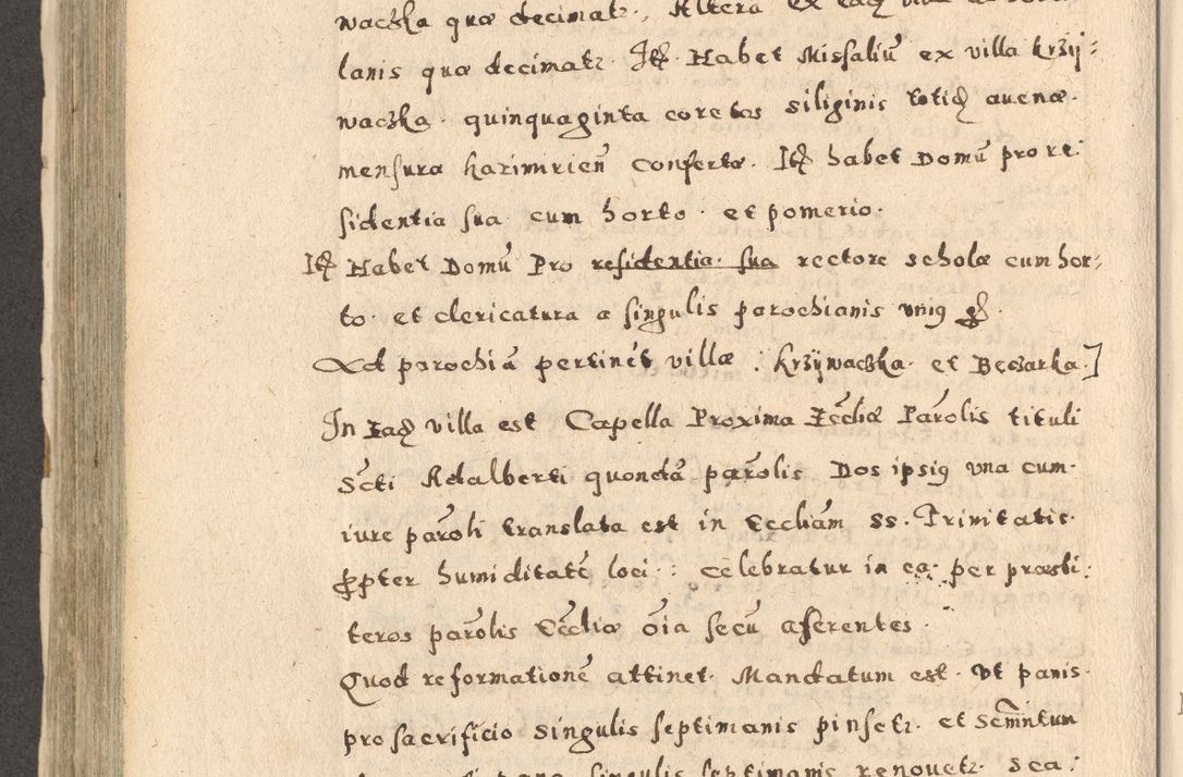 Zdjęcie nr 460 dla obiektu archiwalnego: Acta visitationis exterioris decanatuum Oswiecimensis, Novi Montis, Zatoriensis et Skamnesis ad archidiaconatum Cracoviensem pertinentium per R. D. Christophorum Kazimirski, nominatum episcopum Kijoviensem et praepositum Tarnoviensem ex commissione Illustr. Principis D. Georgii, divina miseratione S.R.E. tituli s. Sixti cardinalis presbiteri Radziwiłł nuncupati, episcopatus Cracoviensis administratoris perpetui, in Olica er Nieswież ducis a. D. 1598
