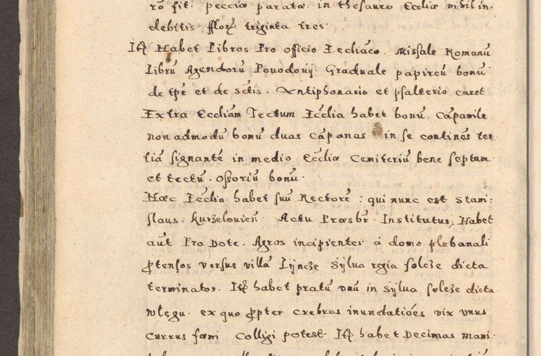 Zdjęcie nr 438 dla obiektu archiwalnego: Acta visitationis exterioris decanatuum Oswiecimensis, Novi Montis, Zatoriensis et Skamnesis ad archidiaconatum Cracoviensem pertinentium per R. D. Christophorum Kazimirski, nominatum episcopum Kijoviensem et praepositum Tarnoviensem ex commissione Illustr. Principis D. Georgii, divina miseratione S.R.E. tituli s. Sixti cardinalis presbiteri Radziwiłł nuncupati, episcopatus Cracoviensis administratoris perpetui, in Olica er Nieswież ducis a. D. 1598