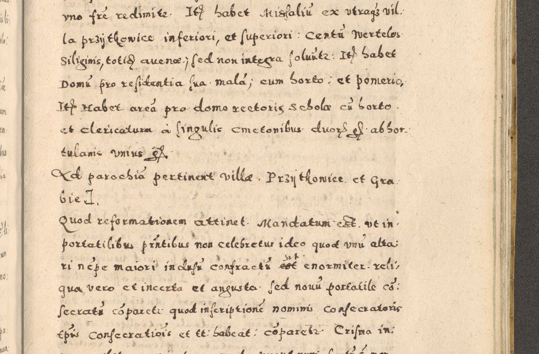 Zdjęcie nr 421 dla obiektu archiwalnego: Acta visitationis exterioris decanatuum Oswiecimensis, Novi Montis, Zatoriensis et Skamnesis ad archidiaconatum Cracoviensem pertinentium per R. D. Christophorum Kazimirski, nominatum episcopum Kijoviensem et praepositum Tarnoviensem ex commissione Illustr. Principis D. Georgii, divina miseratione S.R.E. tituli s. Sixti cardinalis presbiteri Radziwiłł nuncupati, episcopatus Cracoviensis administratoris perpetui, in Olica er Nieswież ducis a. D. 1598